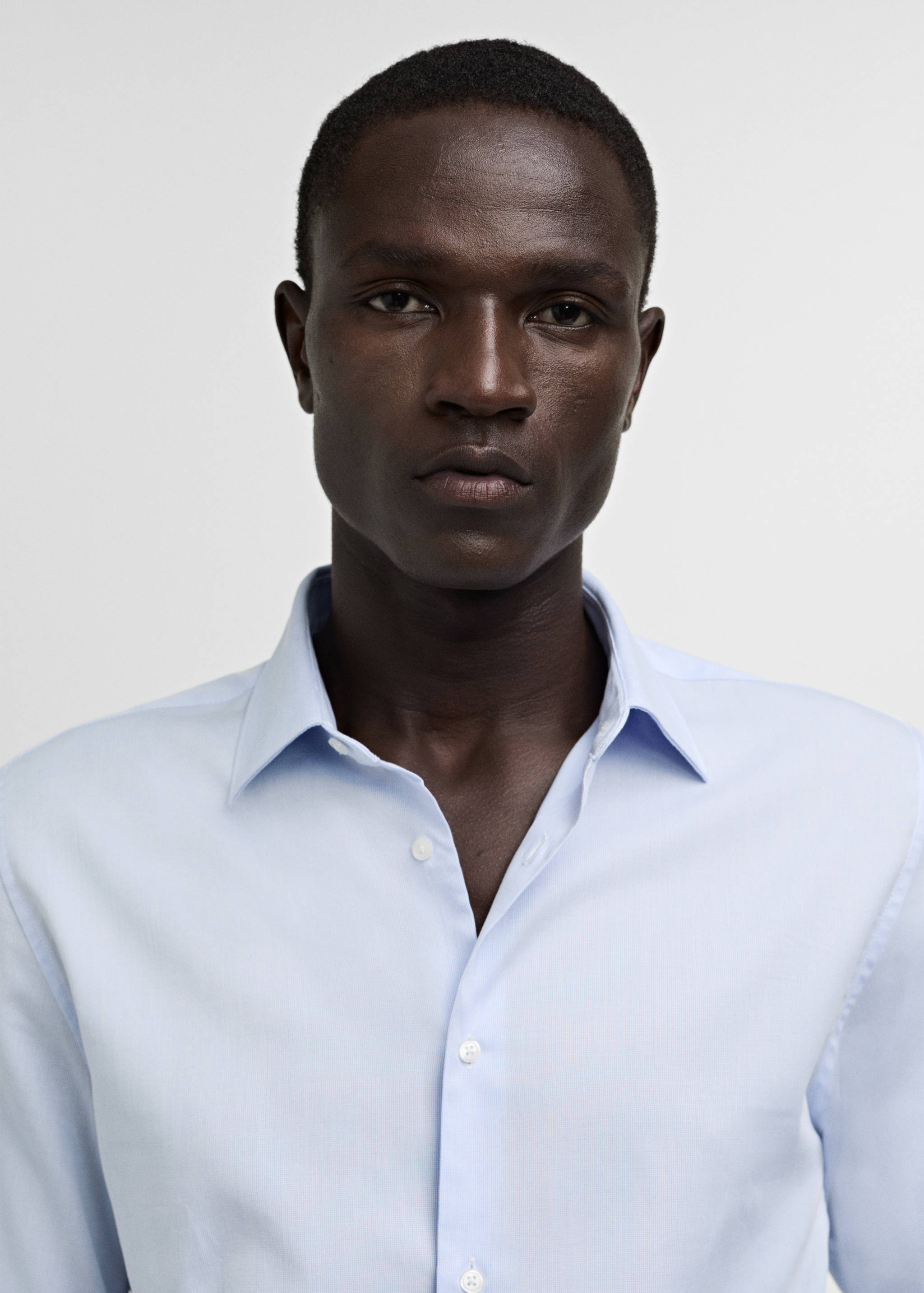 Slim-fit cotton poplin suit shirt - Details of the article 1