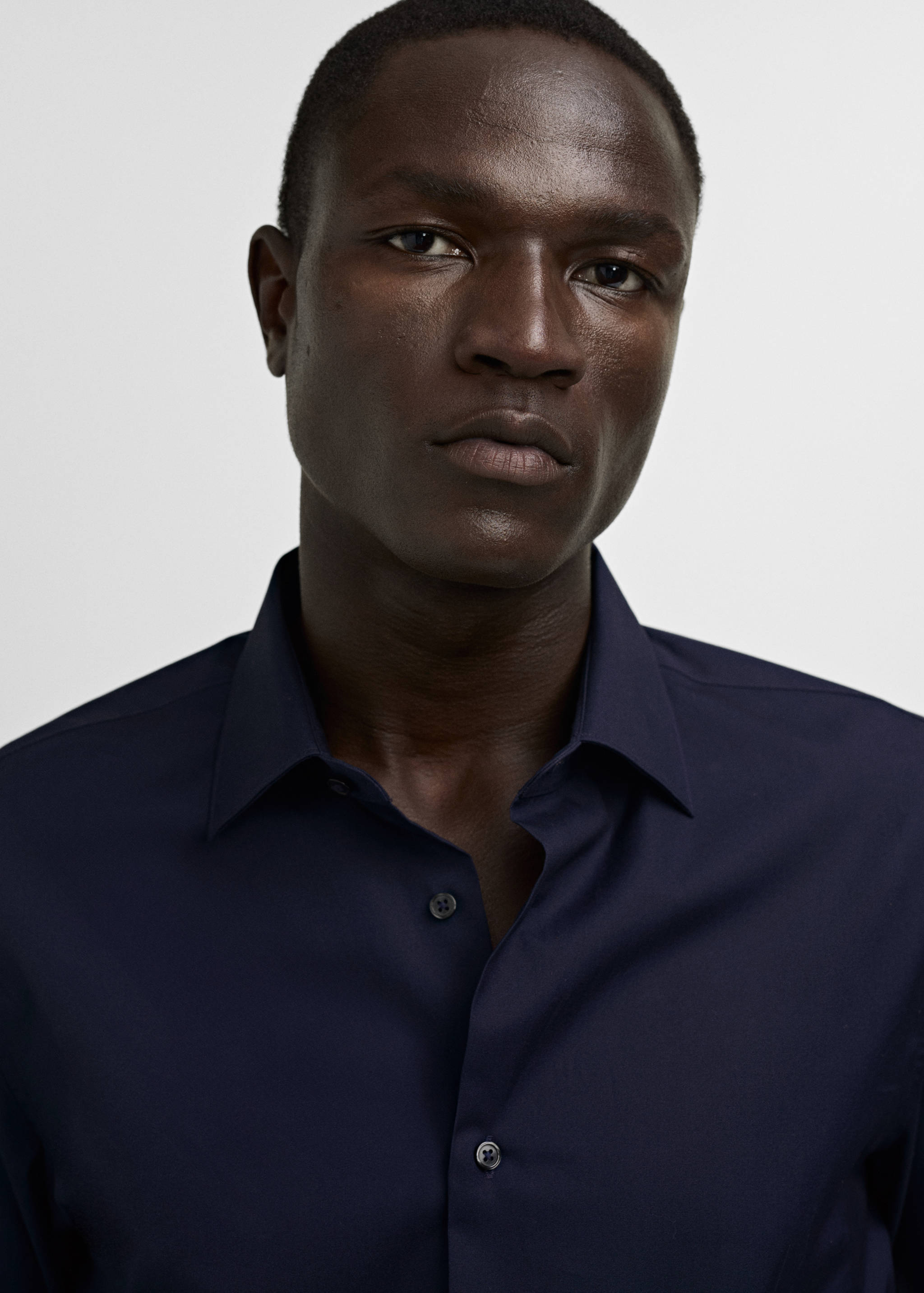 Slim-fit cotton poplin suit shirt - Details of the article 1