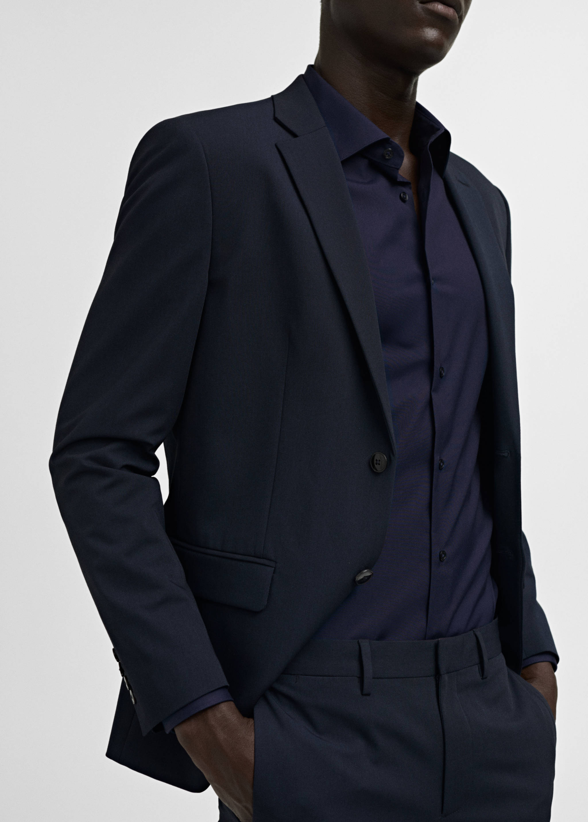 Slim-fit cotton poplin suit shirt - Details of the article 6