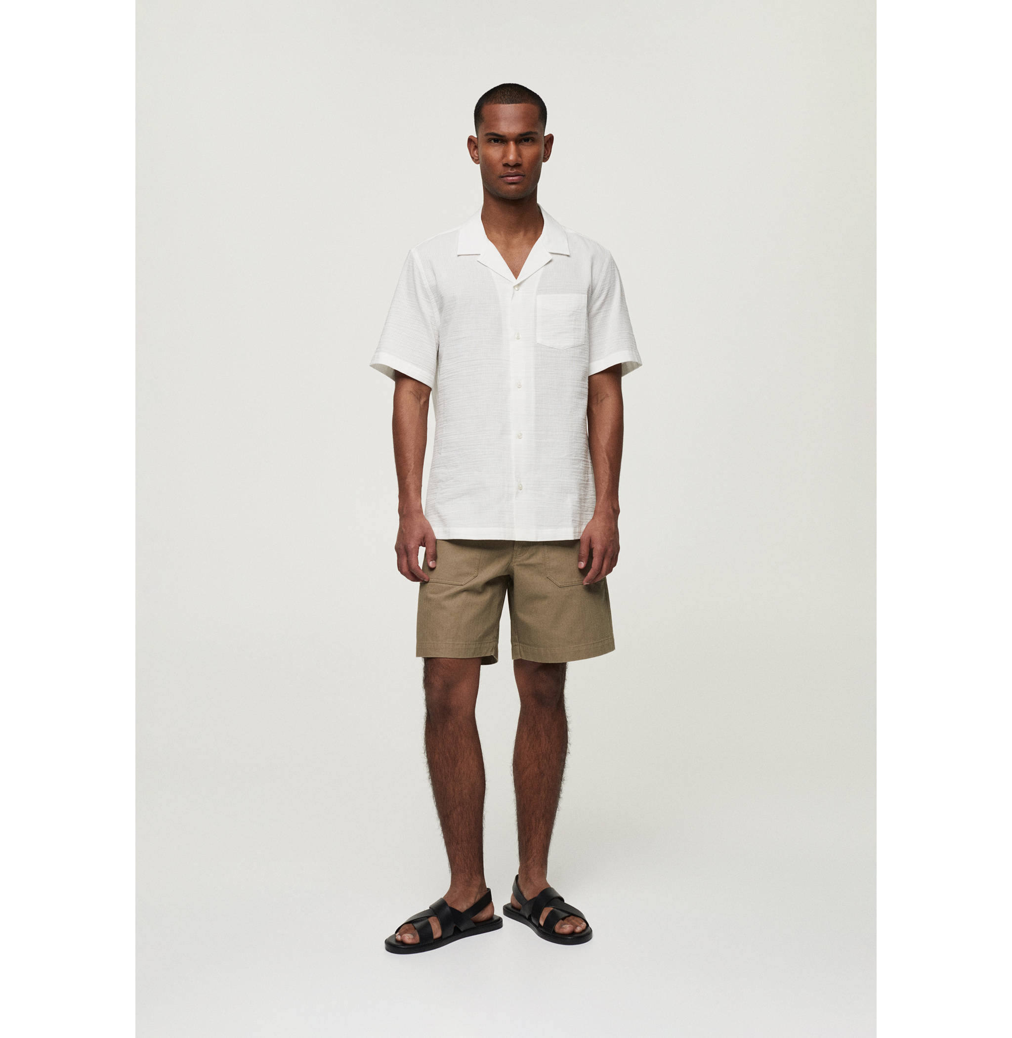 Chemise regular-fit 100 % coton seersucker - Plan général