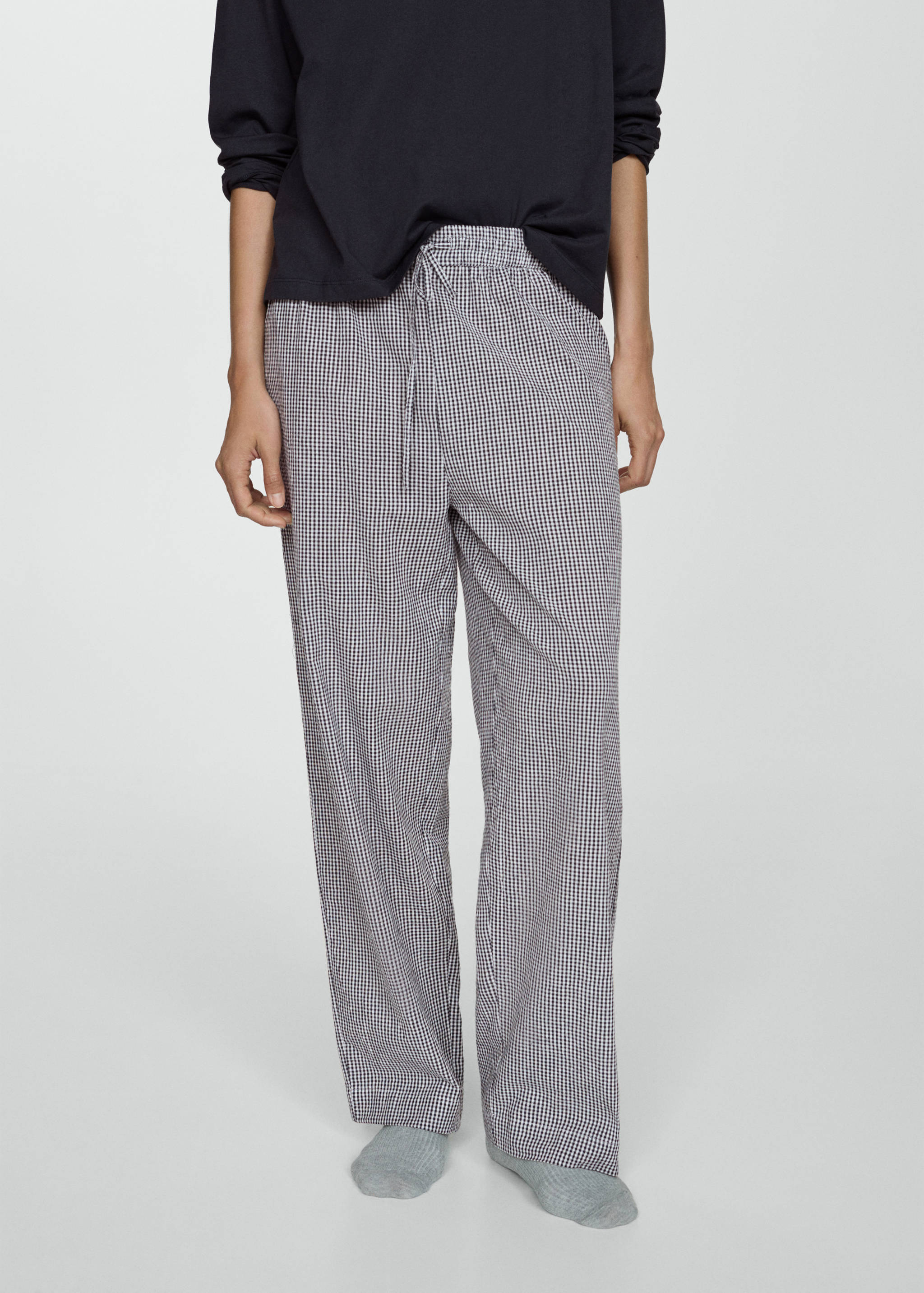 Zweiteiliger Pyjama aus Baumwolle - Mittlere Ansicht