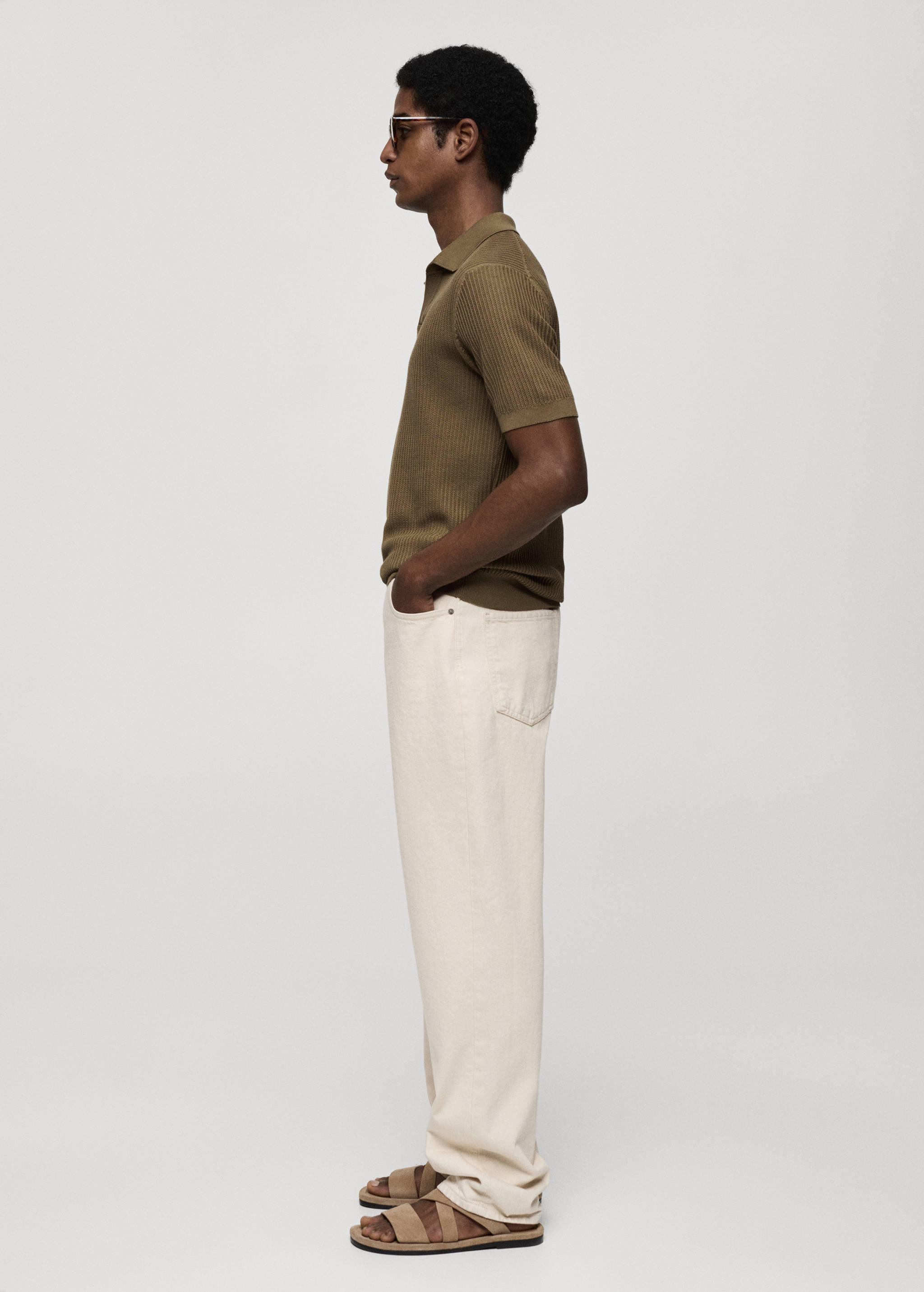 Polo de malha de algodão canelada - Pormenor do artigo 2