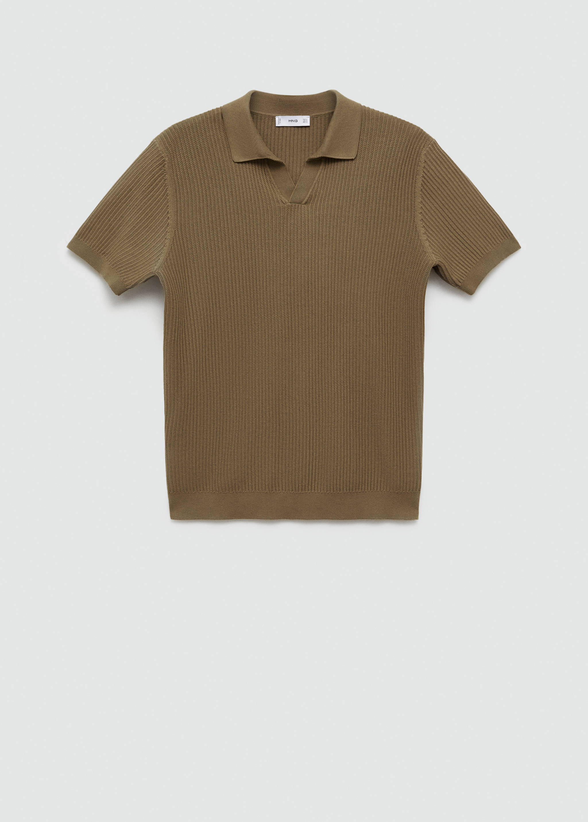 Geribd gebreid katoenen poloshirt - Artikel zonder model