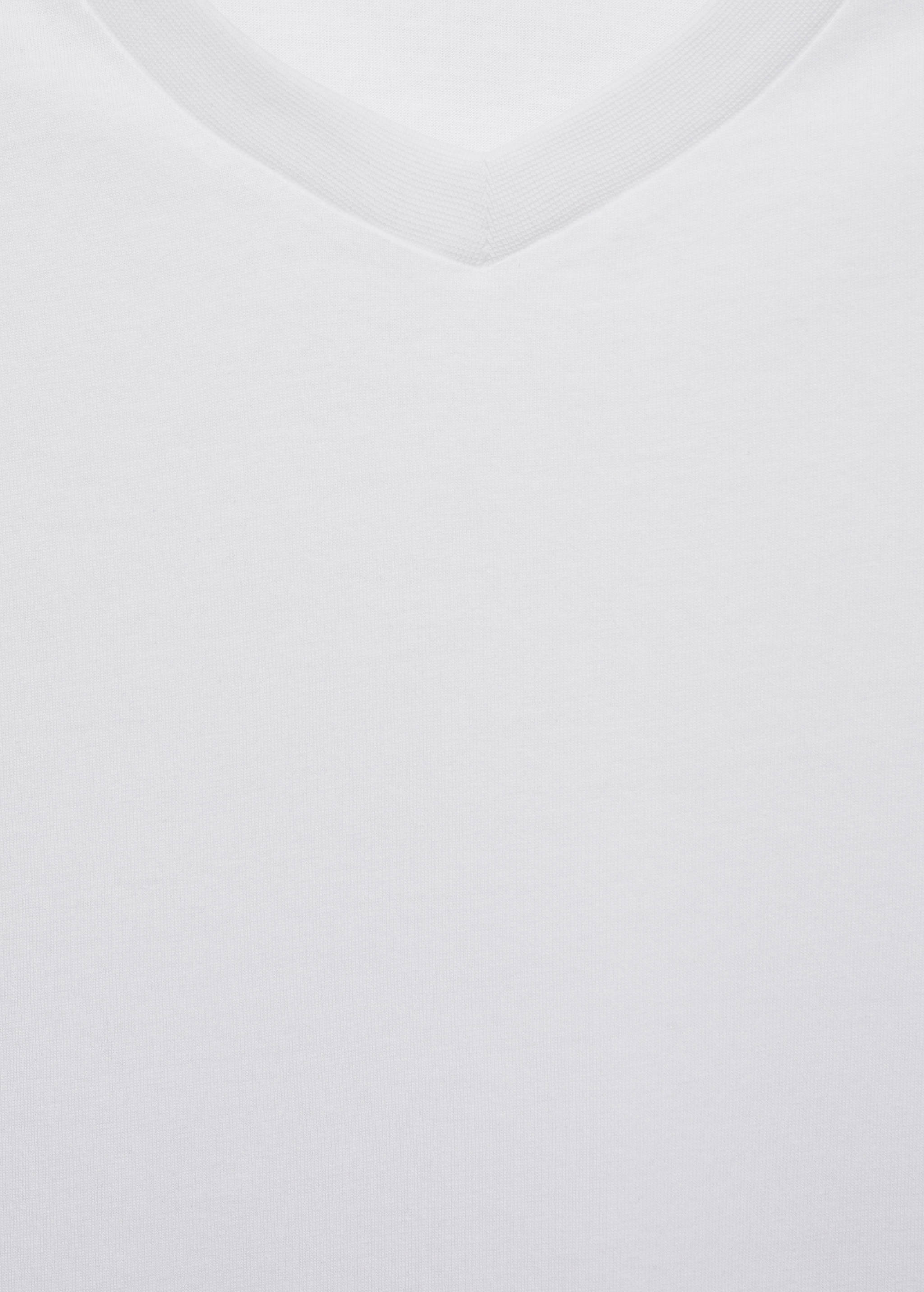 Slim-fit cotton V-neck t-shirt - Details of the article 8