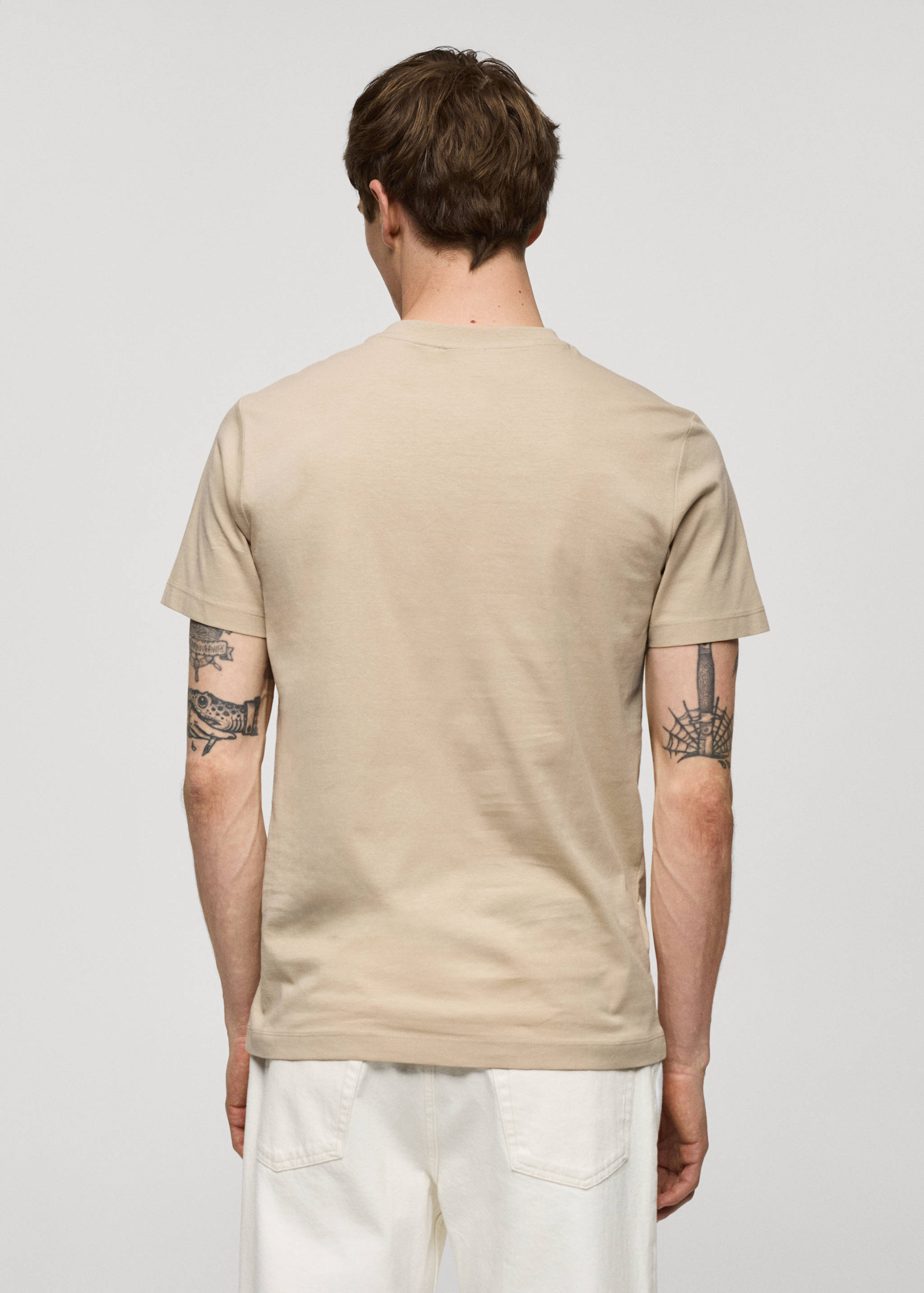Slim-fit cotton V-neck t-shirt - Reverse of the article