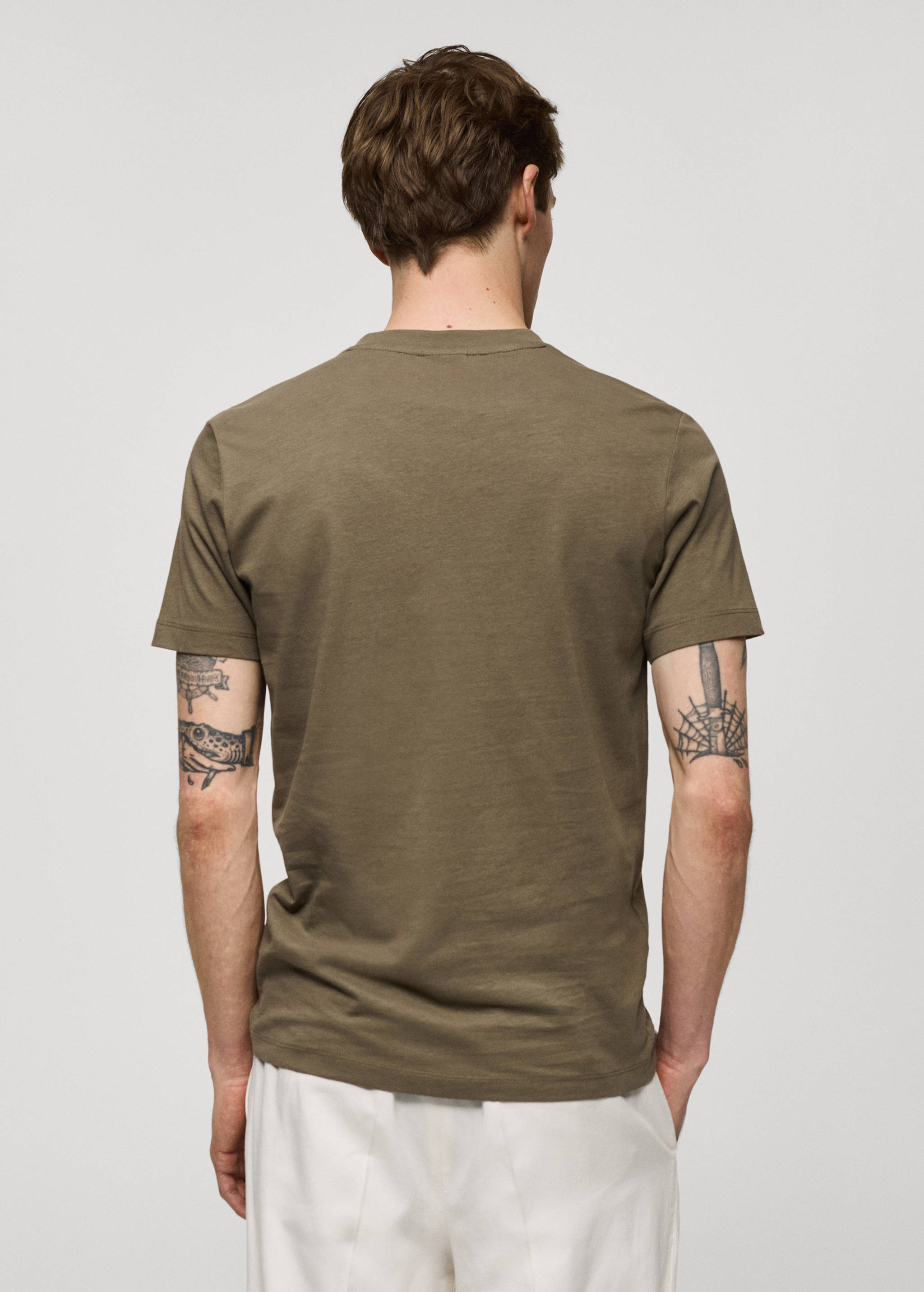 Slim-fit cotton V-neck t-shirt - Reverse of the article