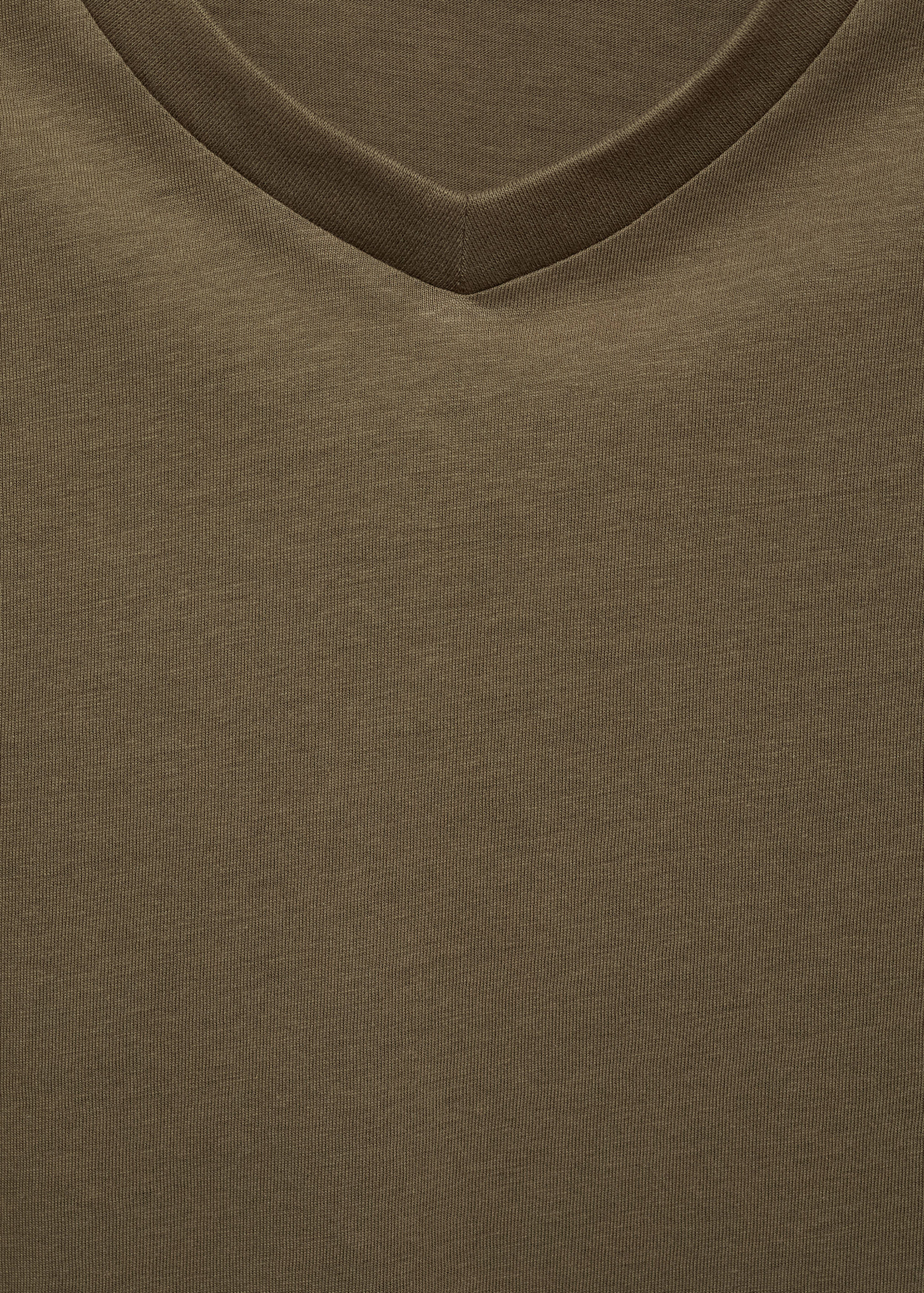 Slim-fit cotton V-neck t-shirt - Details of the article 8