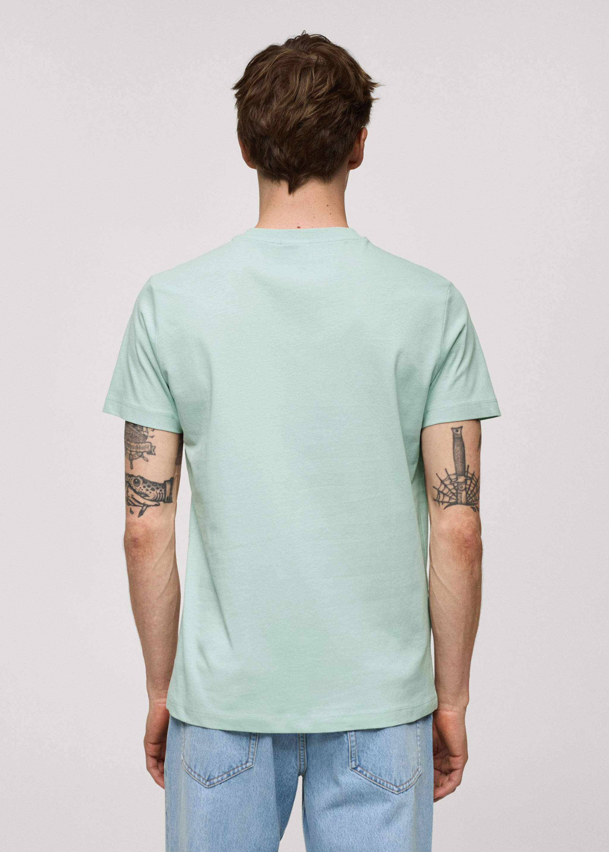 Slim-fit cotton V-neck t-shirt - Reverse of the article
