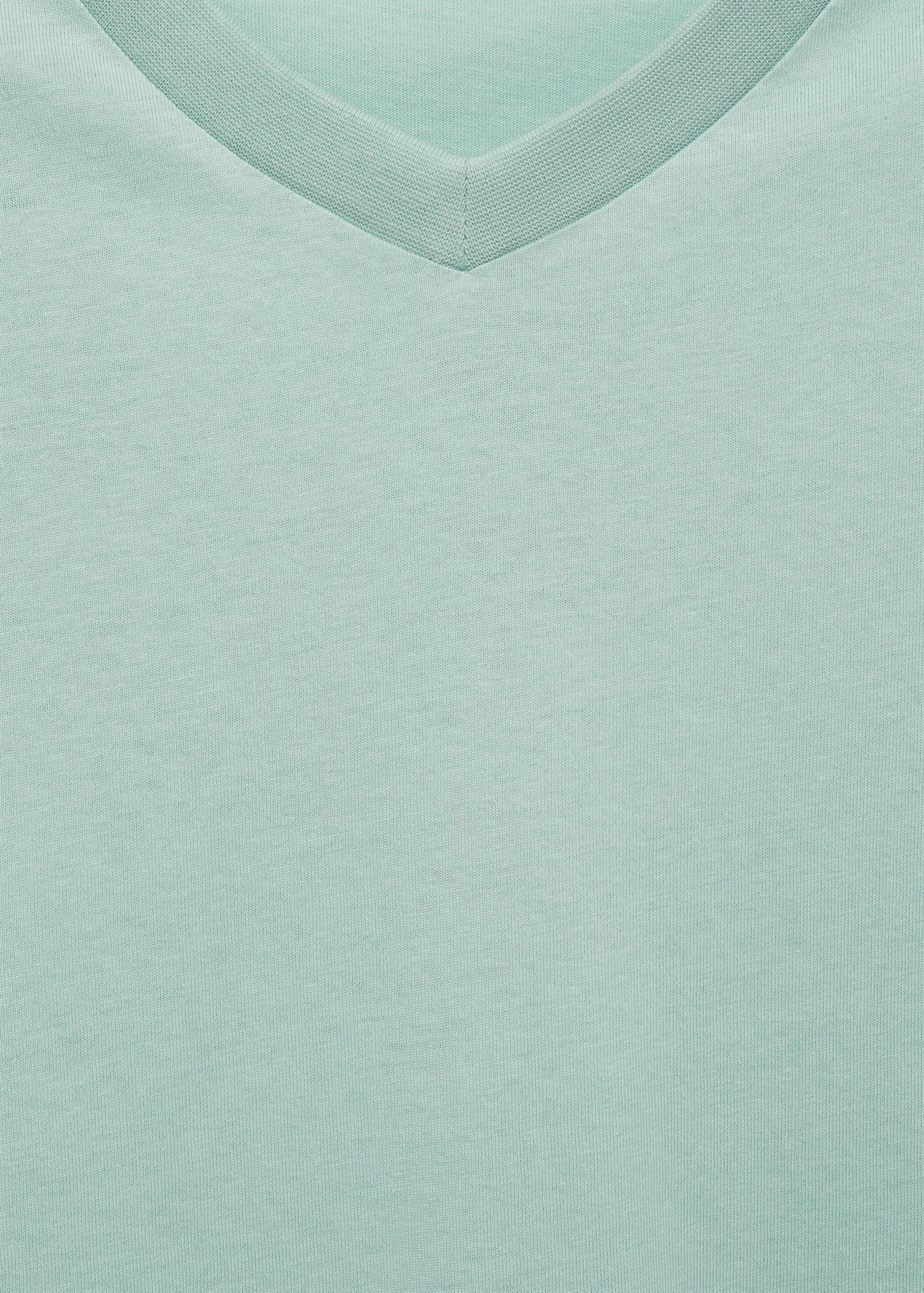 Slim-fit cotton V-neck t-shirt - Details of the article 8