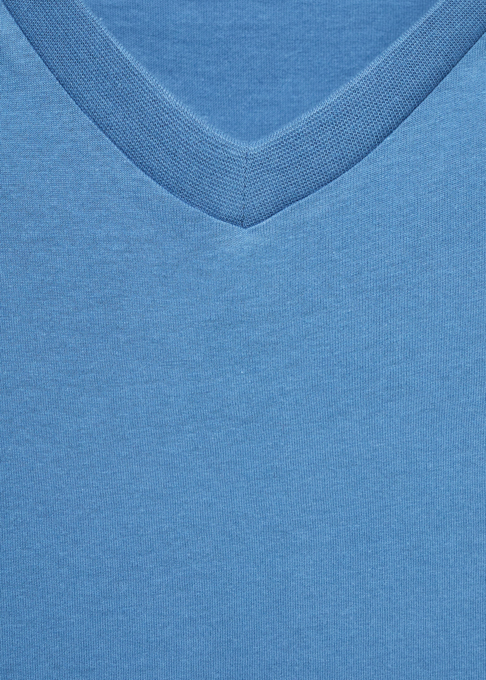 Slim-fit cotton V-neck t-shirt - Details of the article 8