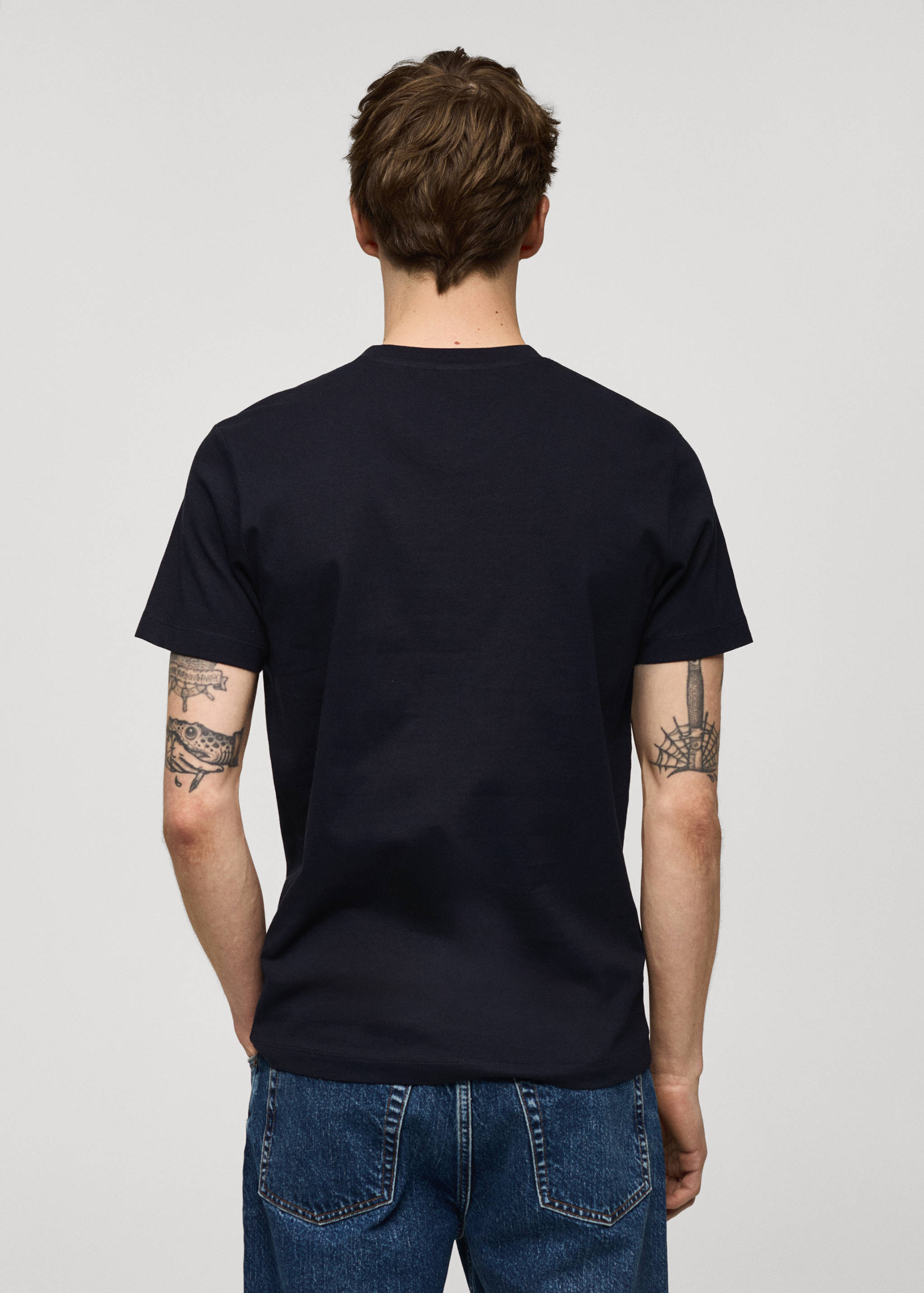 Slim-fit cotton V-neck t-shirt - Reverse of the article