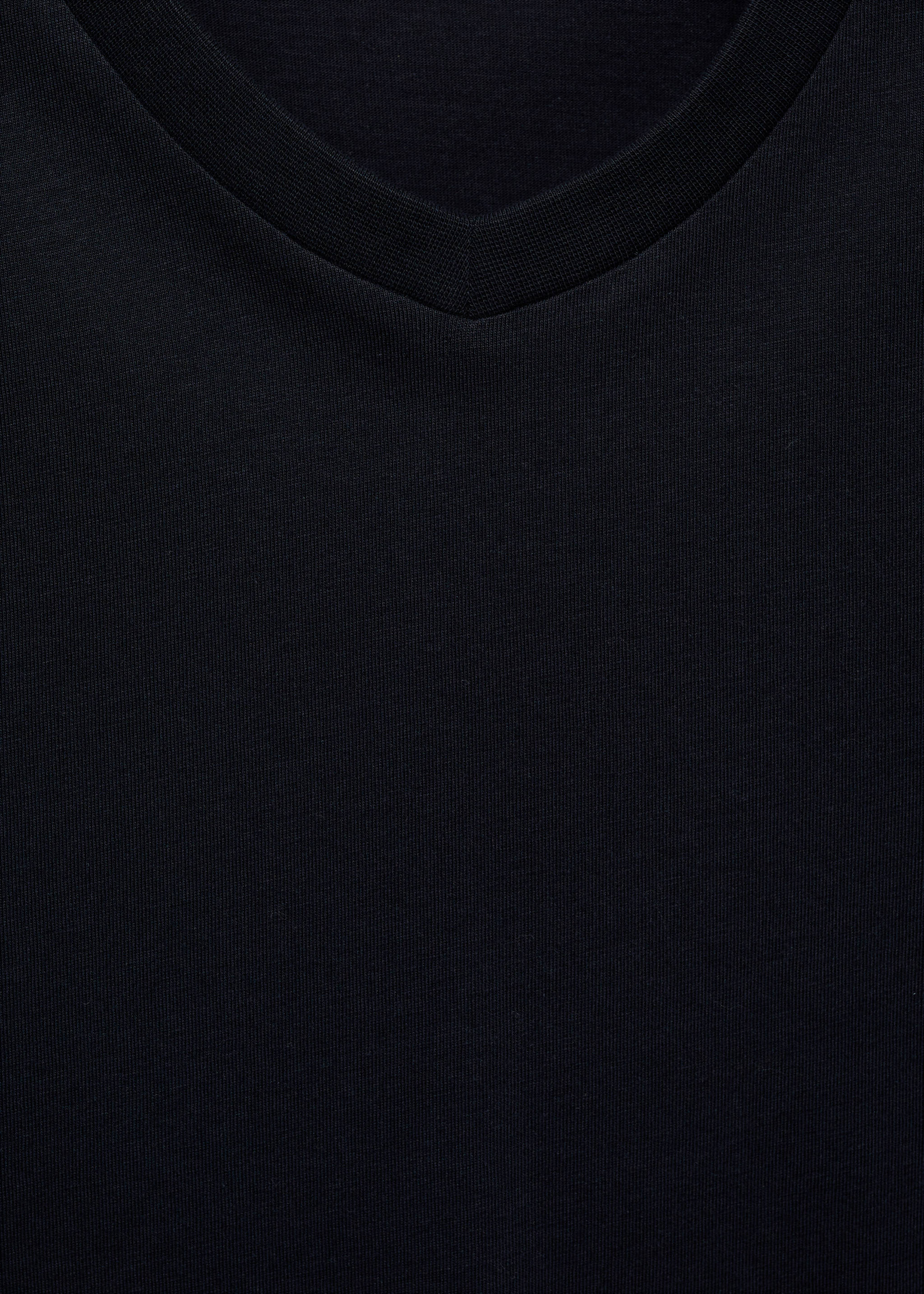 Slim-fit cotton V-neck t-shirt - Details of the article 8