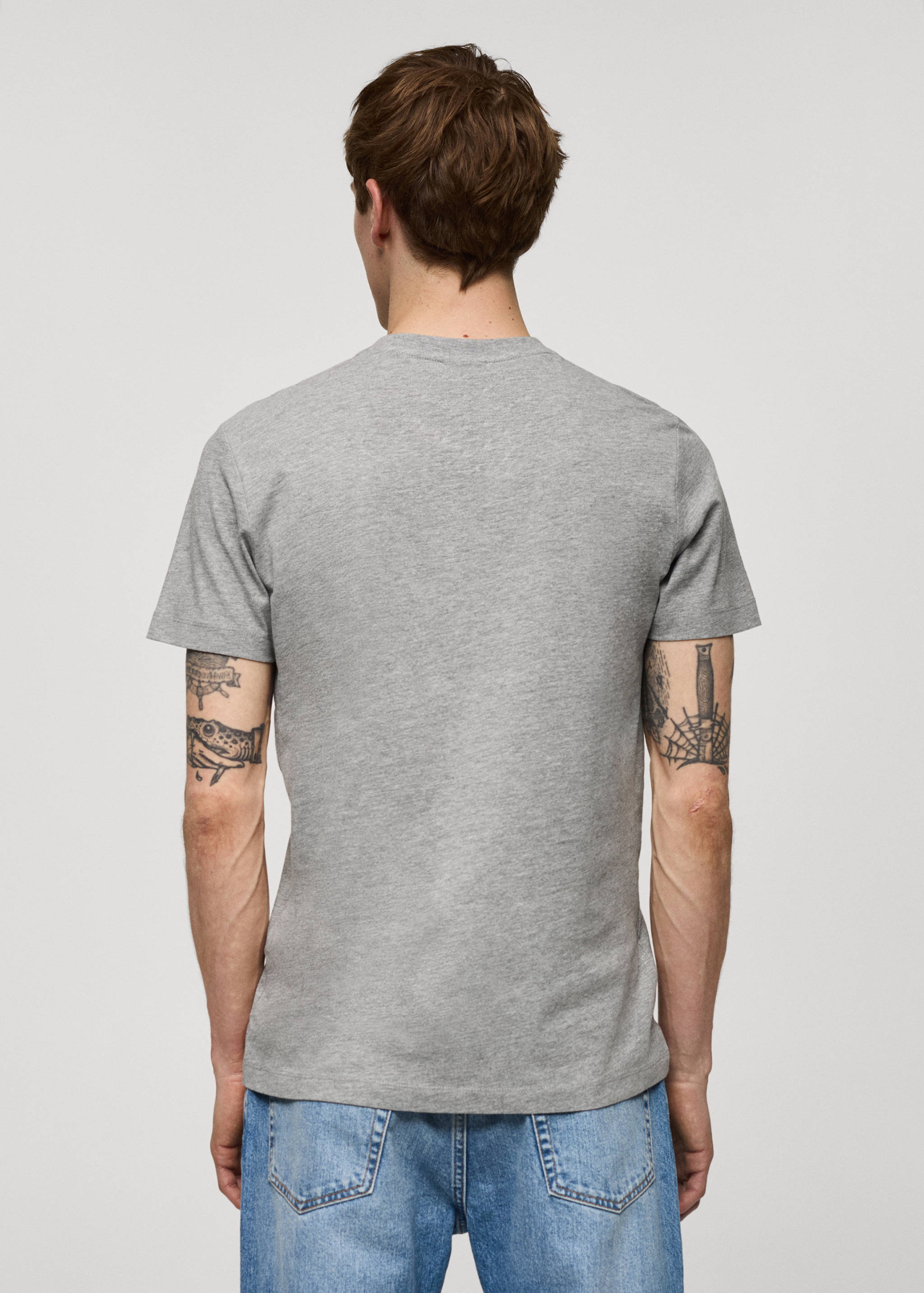 Slim-fit cotton V-neck t-shirt - Reverse of the article
