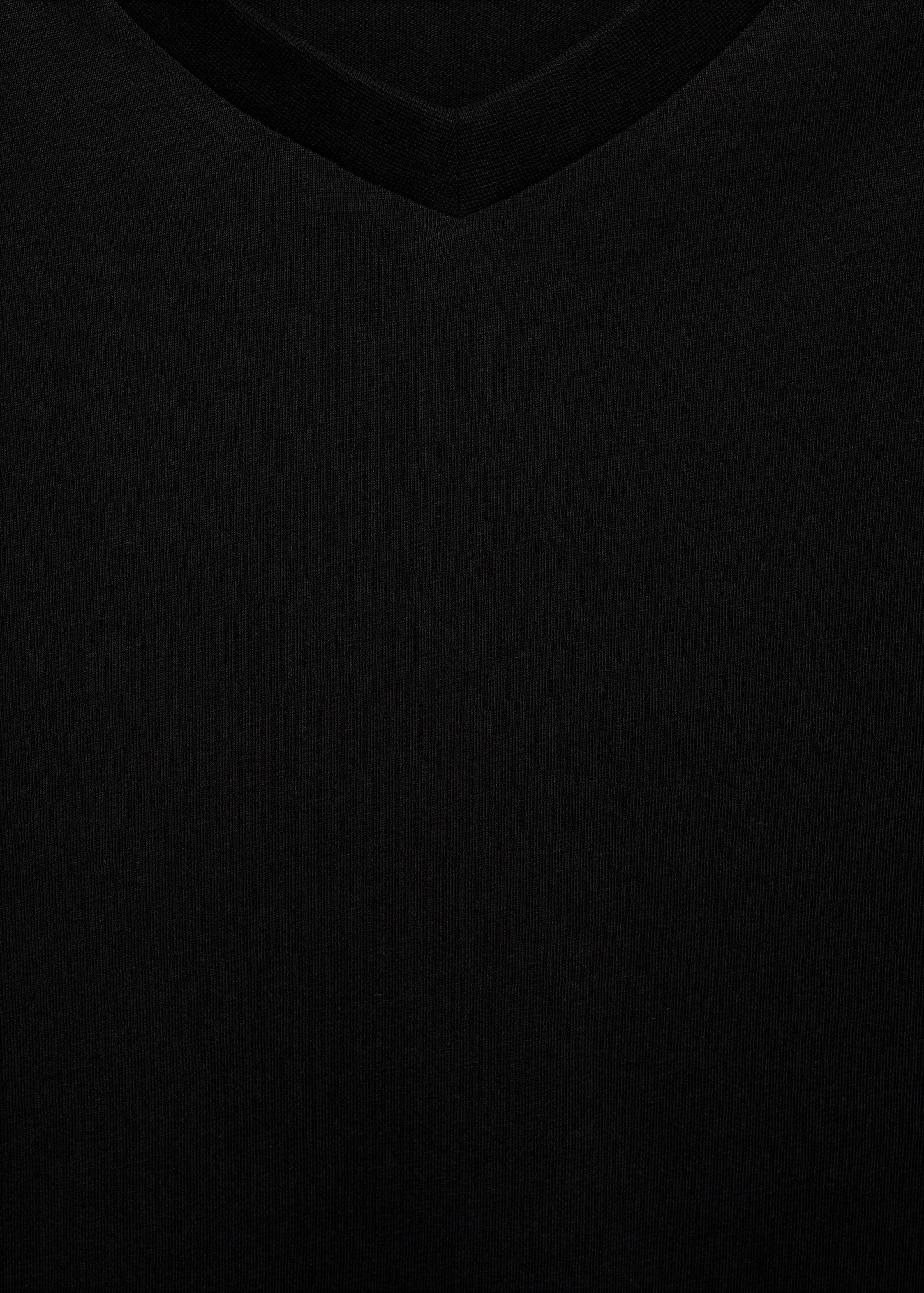 Slim-fit cotton V-neck t-shirt - Details of the article 8