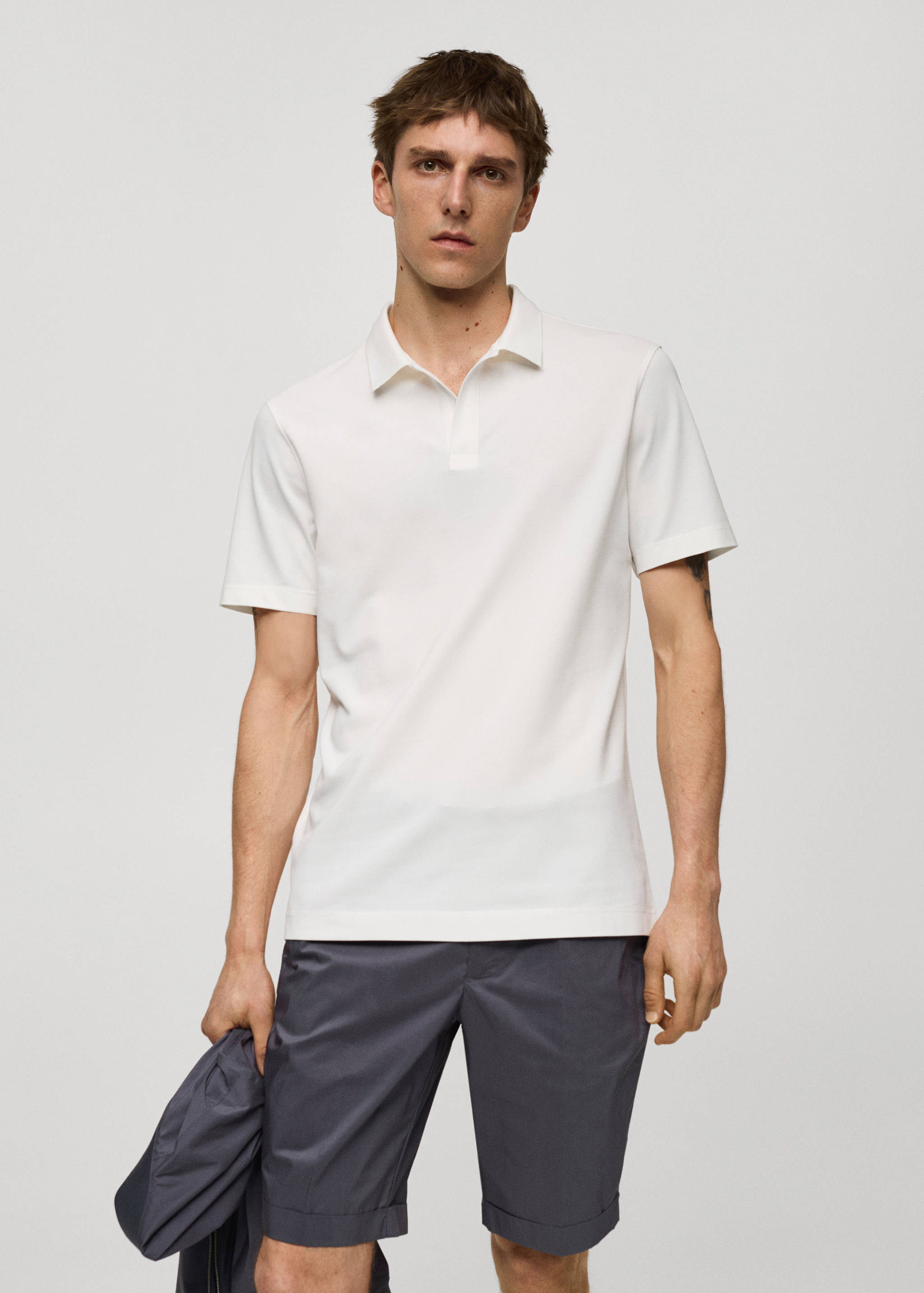 Slim-fit cotton-piqué polo shirt - Medium plane