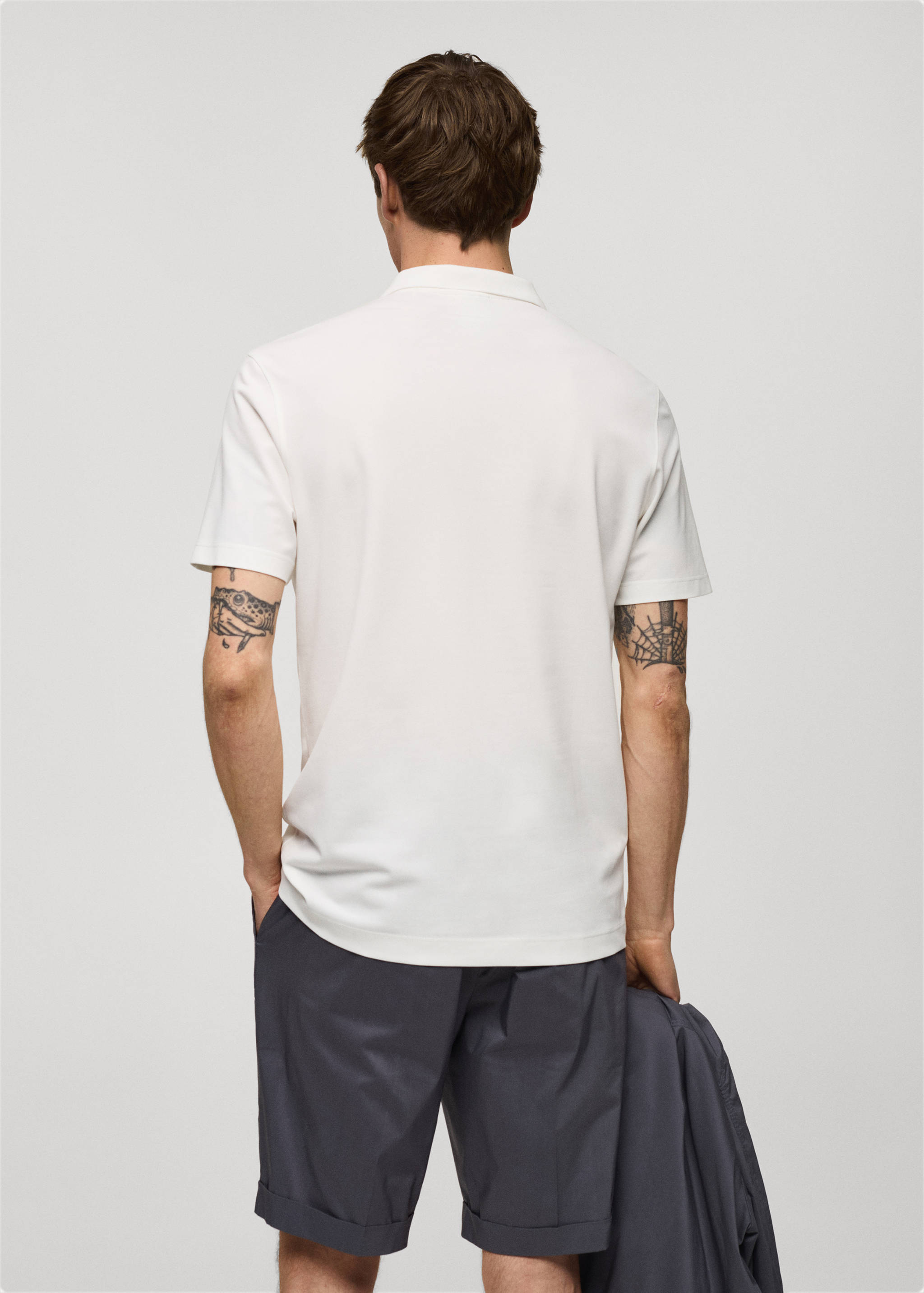 Slim-fit cotton-piqué polo shirt - Reverse of the article