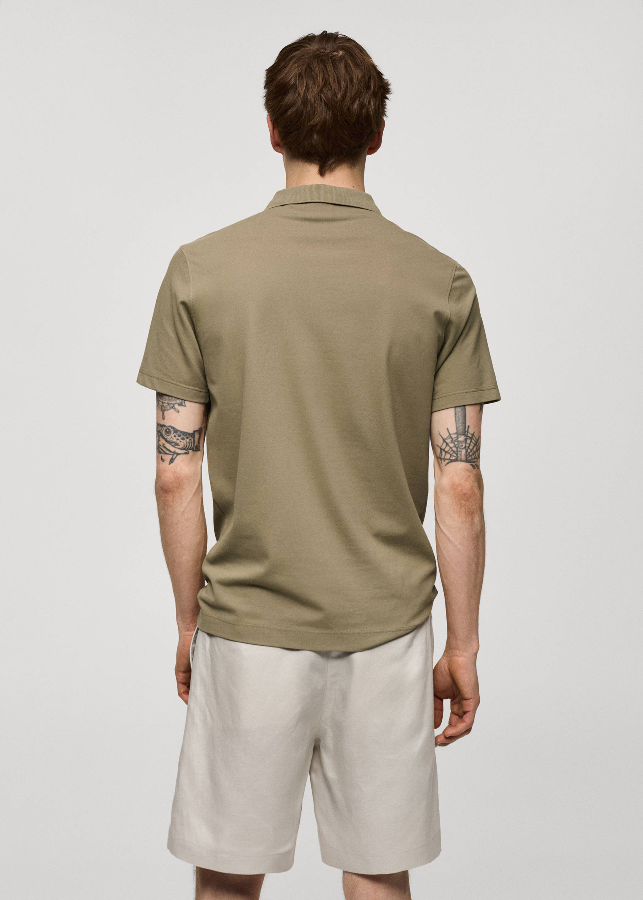 Slim-fit cotton-piqué polo shirt - Reverse of the article