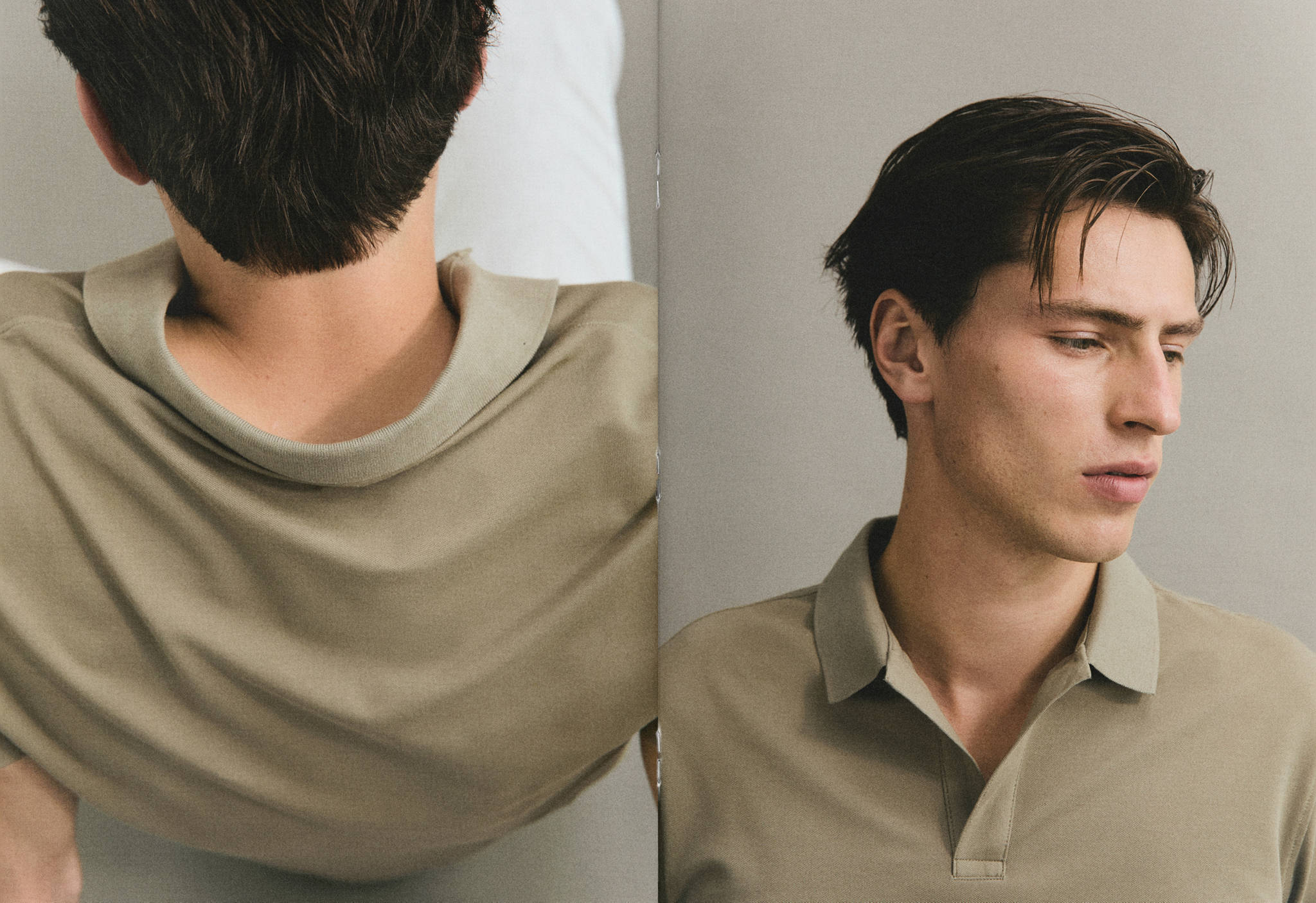 Slim-fit cotton-piqué polo shirt - Panoramic plane