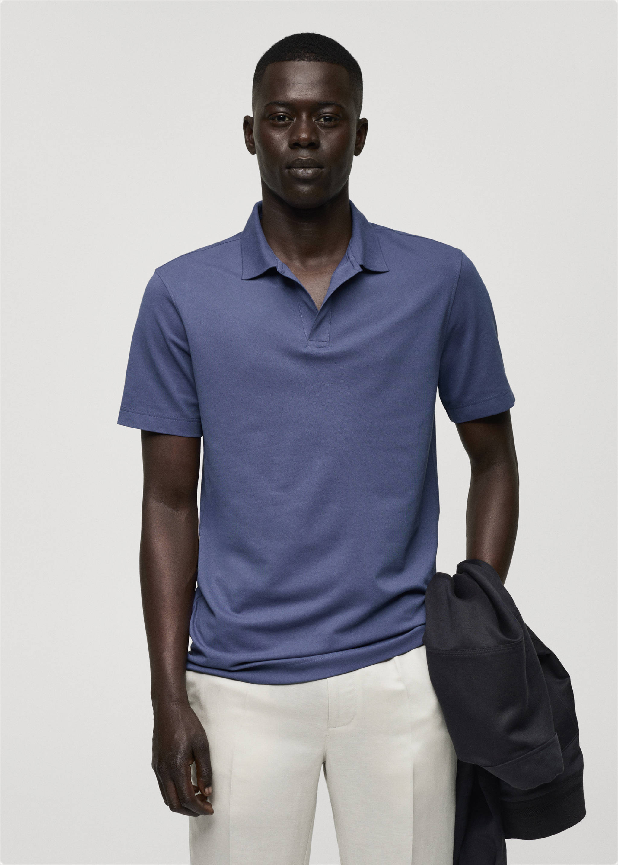 Slim-fit cotton-piqué polo shirt - Medium plane