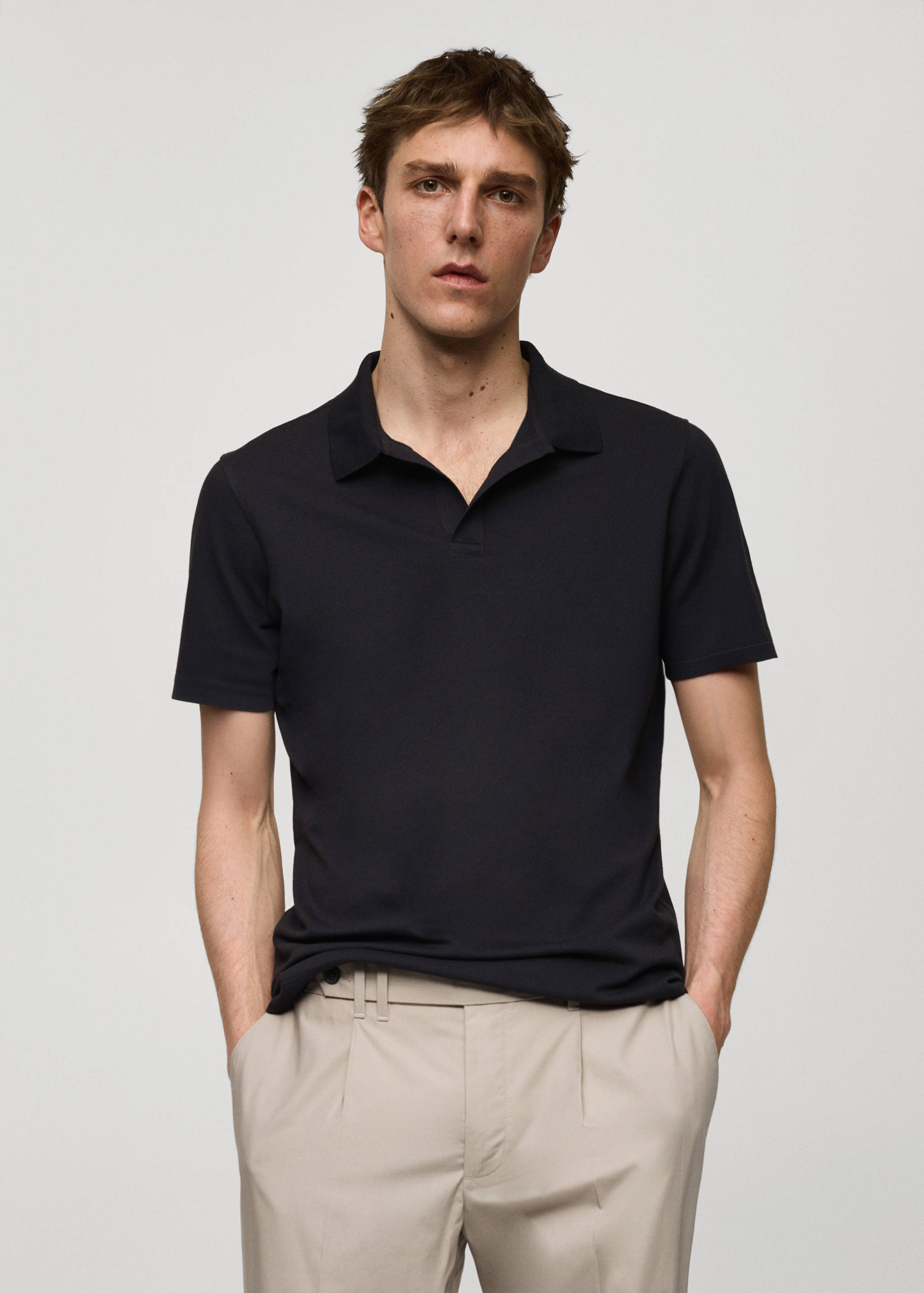Slim-fit cotton-piqué polo shirt - Medium plane