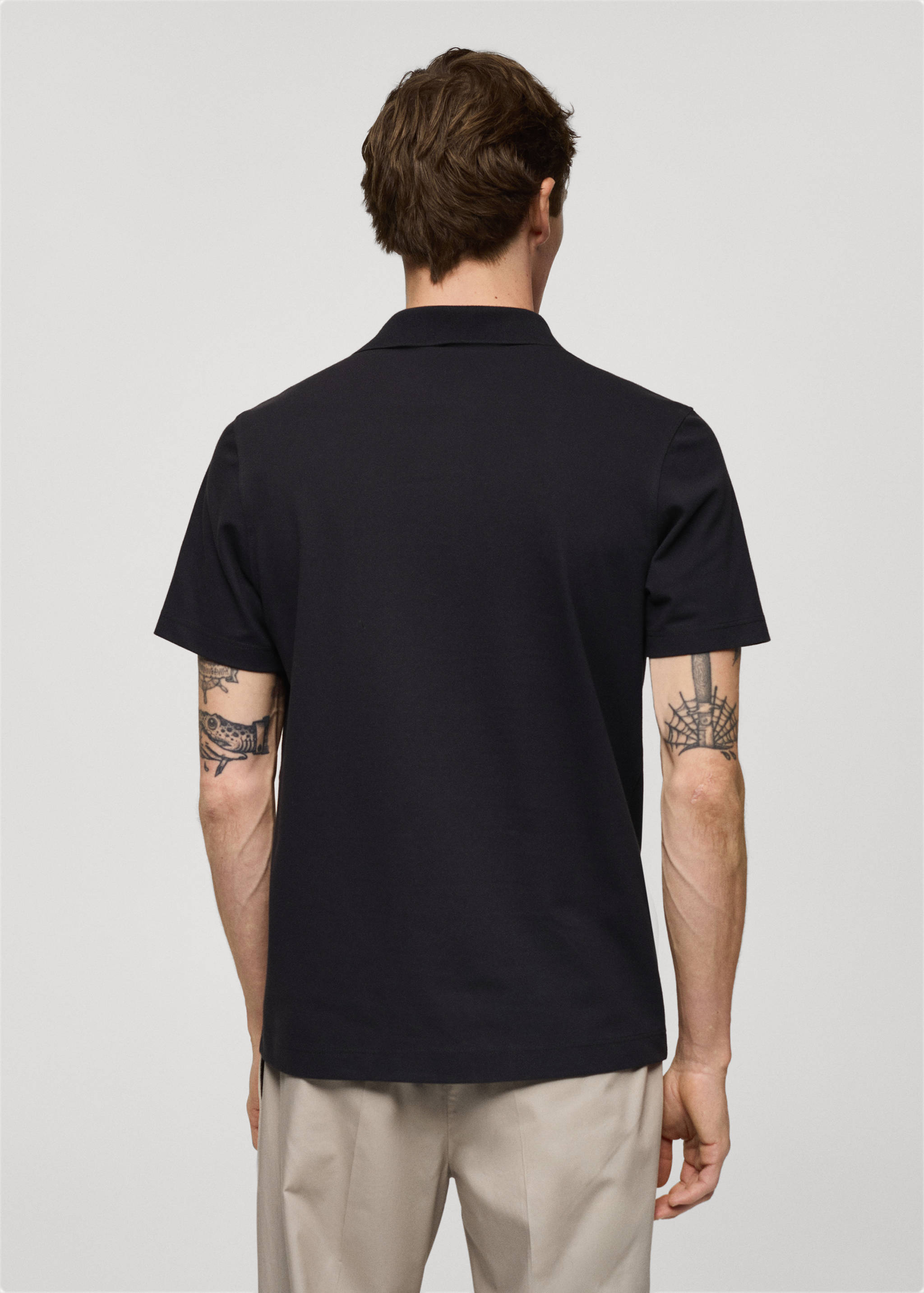 Slim-fit cotton-piqué polo shirt - Reverse of the article