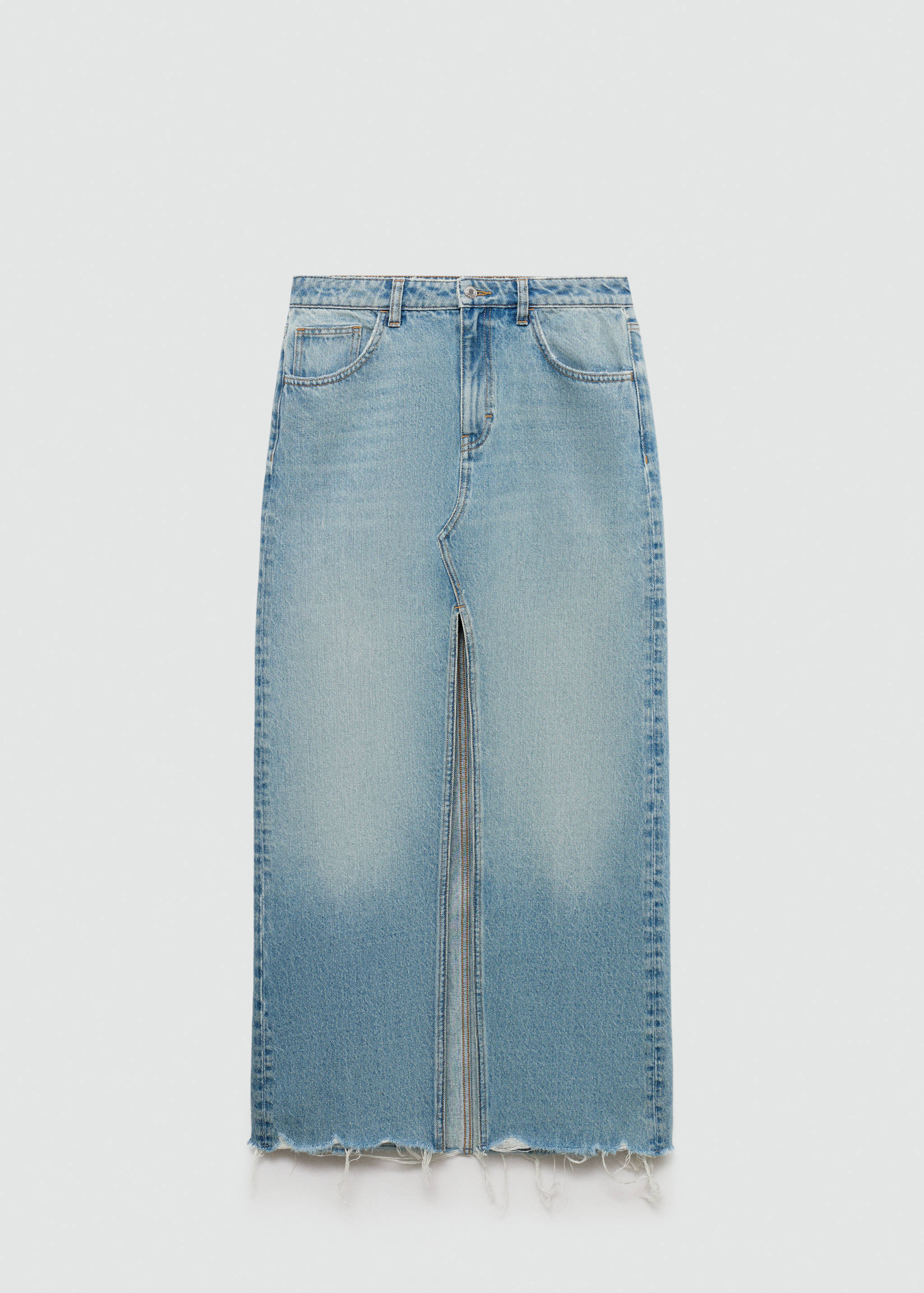 Denim skirt with frayed hem - Article without model