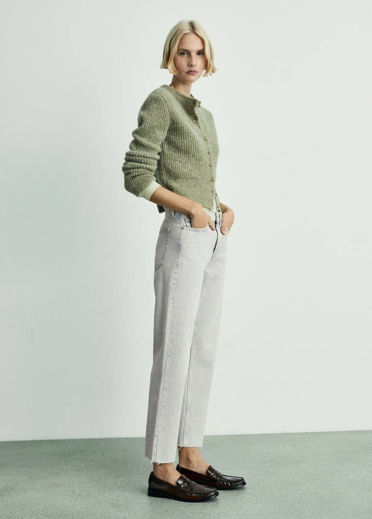 MANGO - Jean Blanca droit crop bleu clair - 34