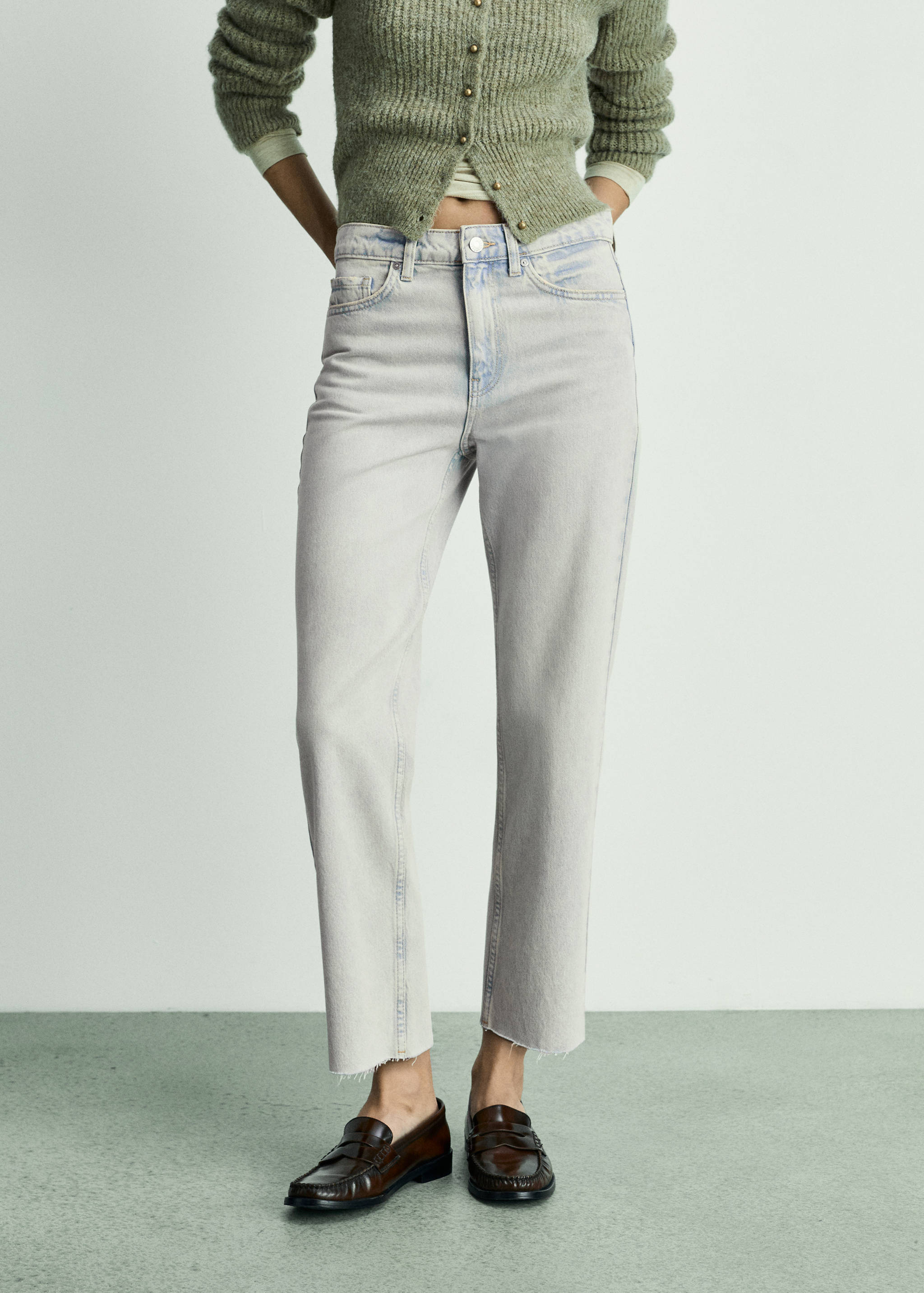 Blanca straight-fit cropped jeans - Medium plane