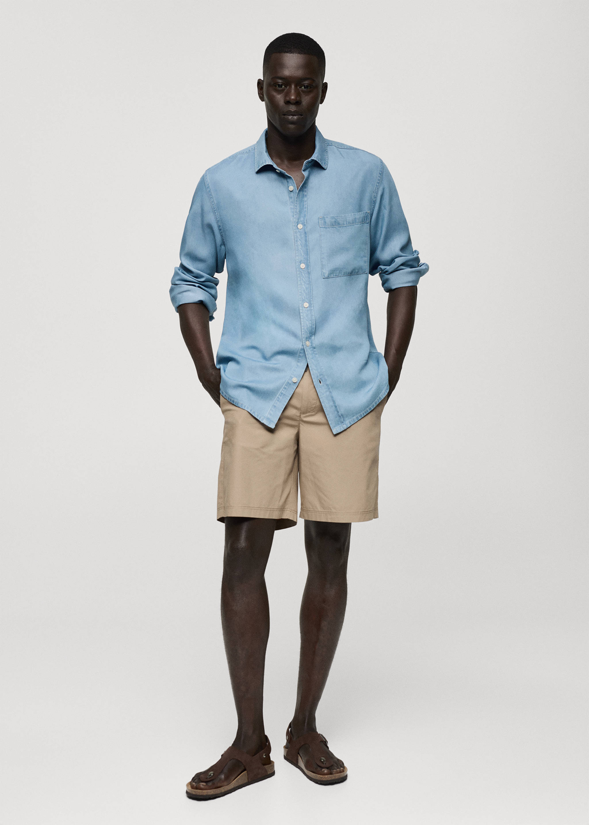 Regular-fit 100% Tencel shirt - General plane