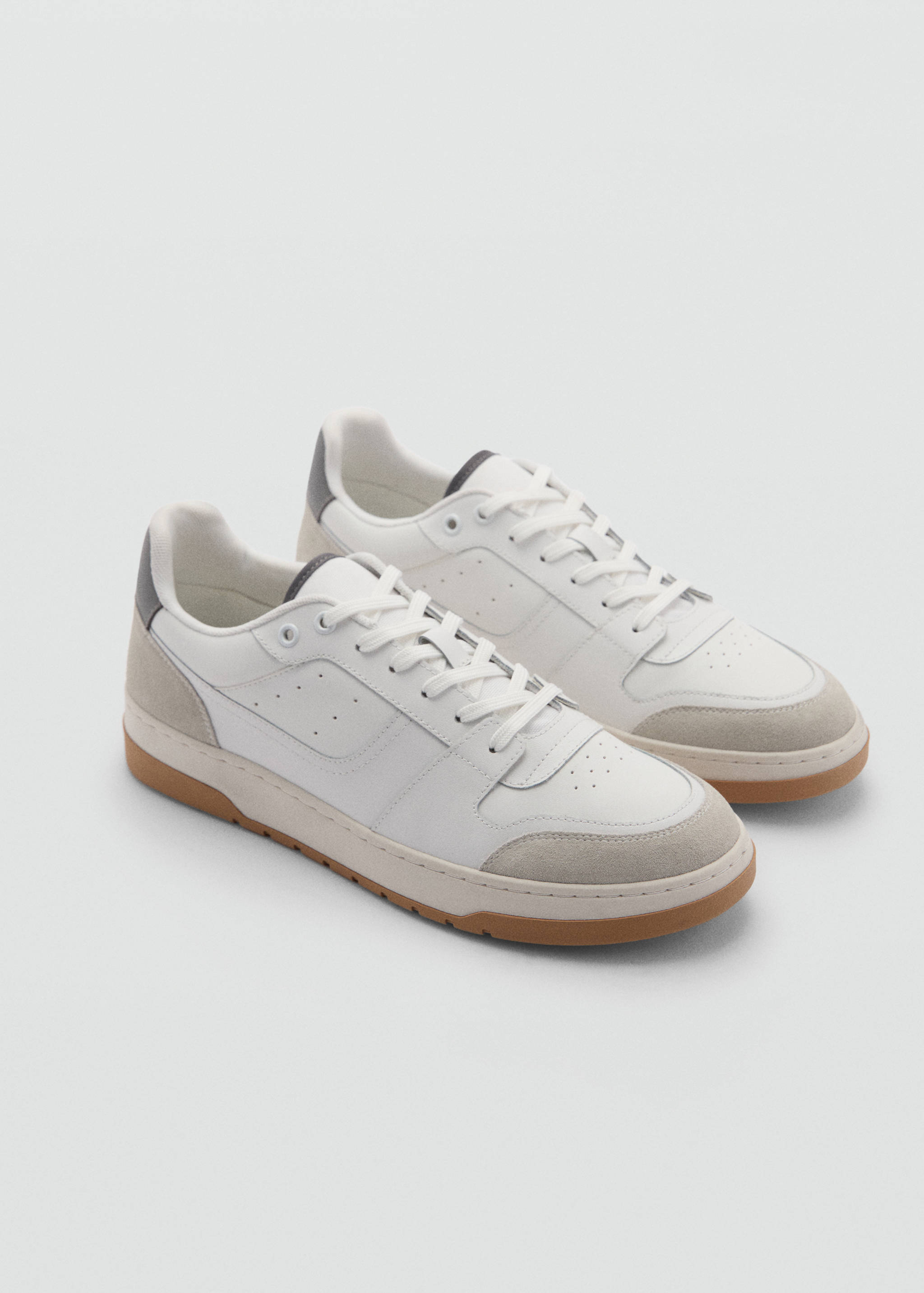 Leather mixed sneakers - Medium plane