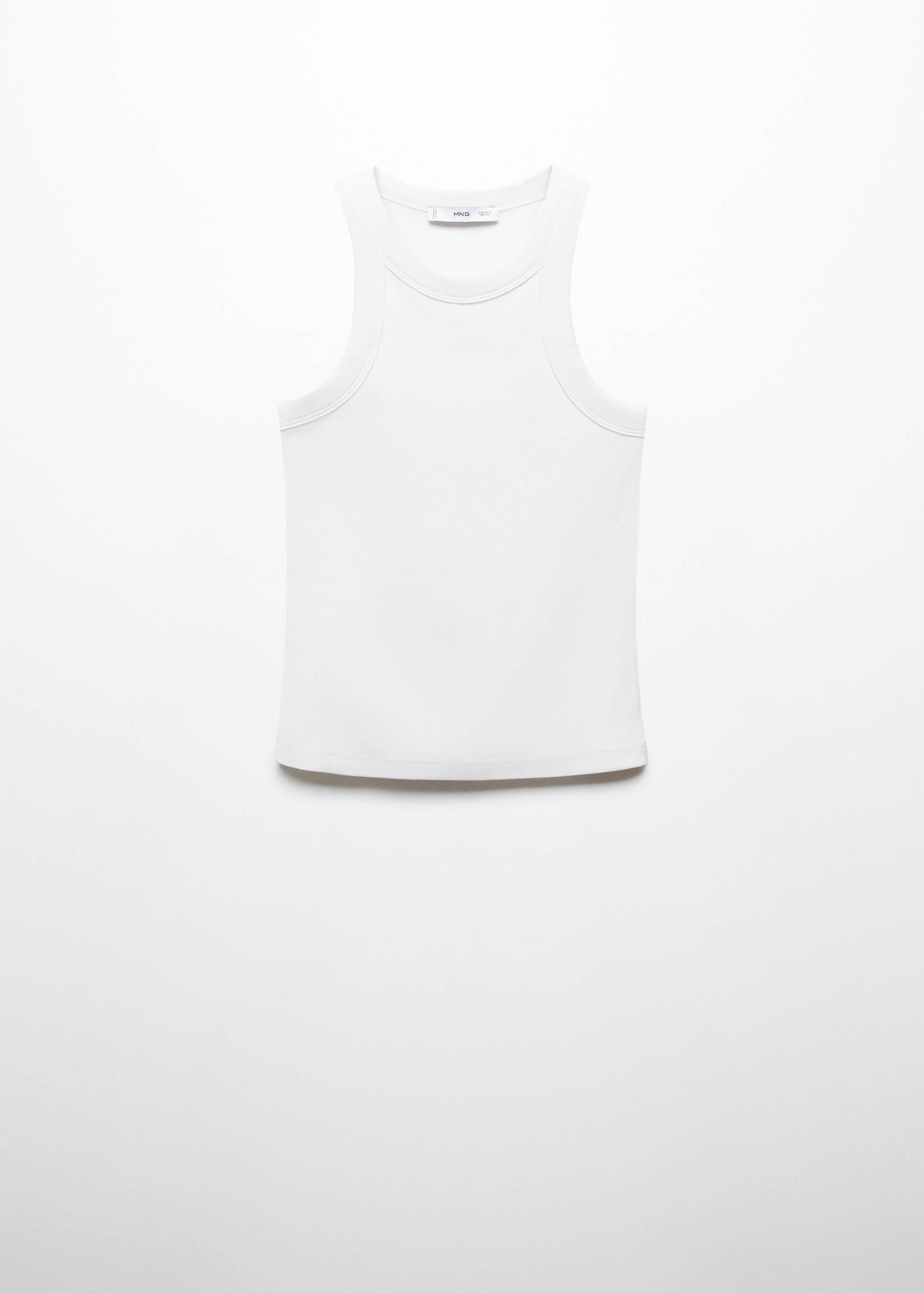 Ribbed cotton-blend top - Article without model