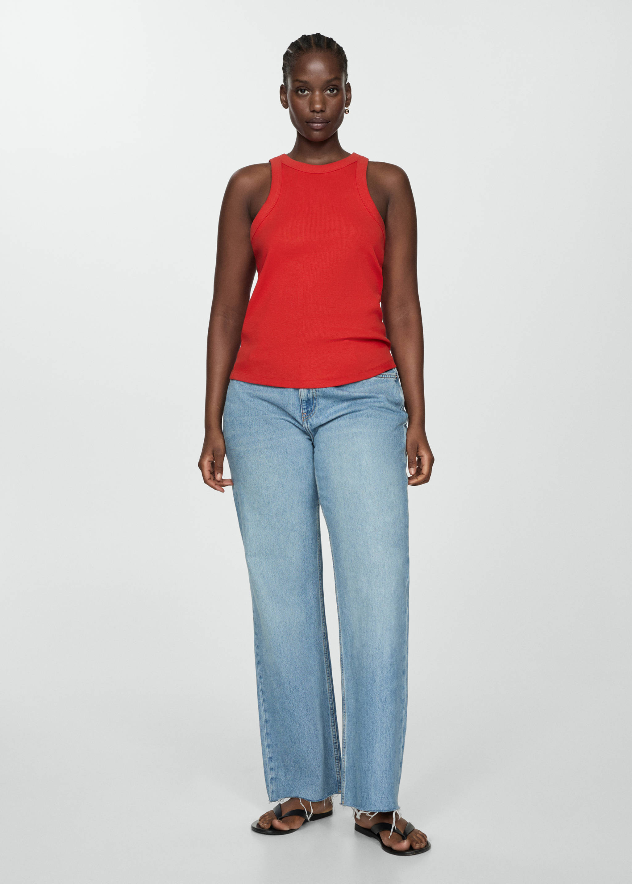 Ribbed cotton-blend top - Details of the article 3