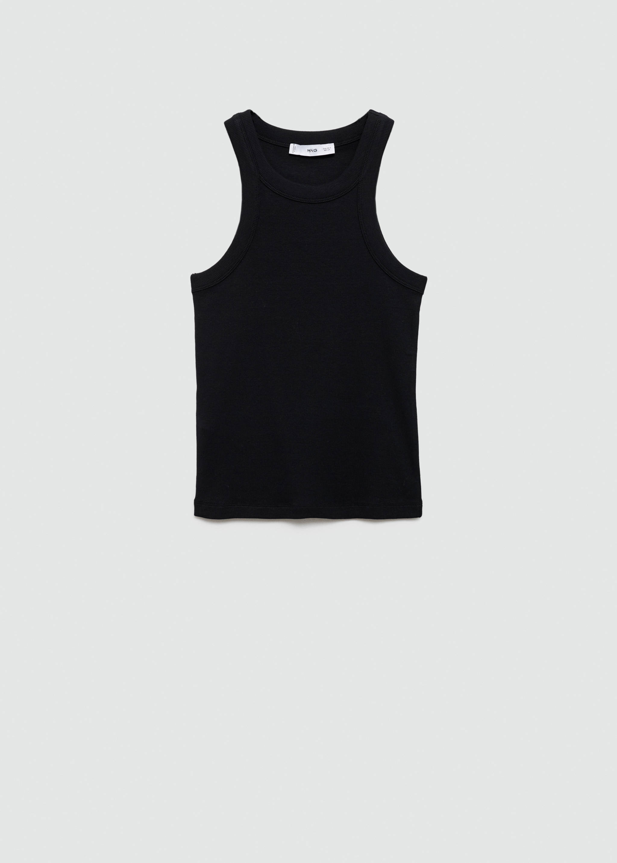 Ribbed cotton-blend top - Article without model