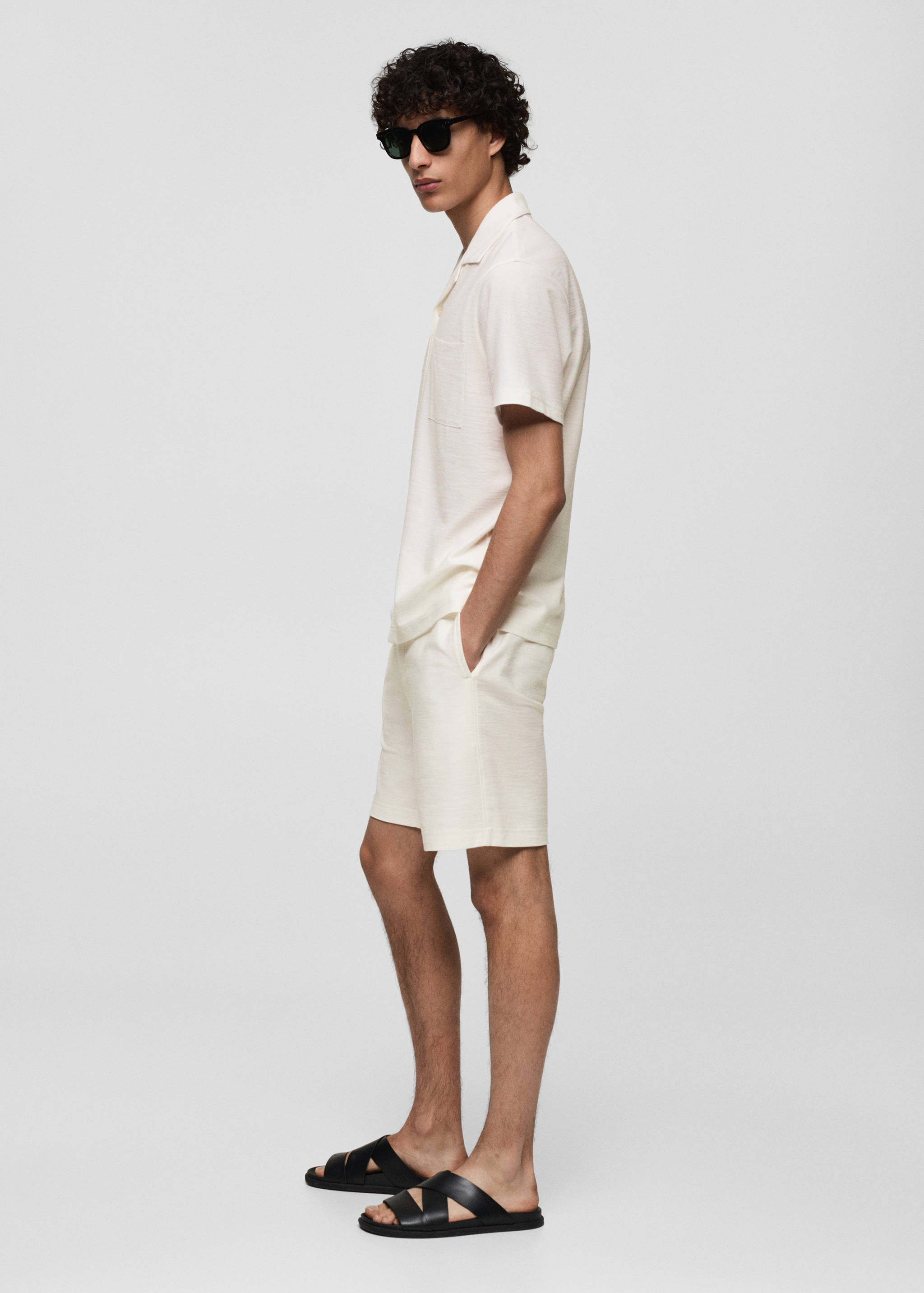 胸前口袋棉质衬衫 - null