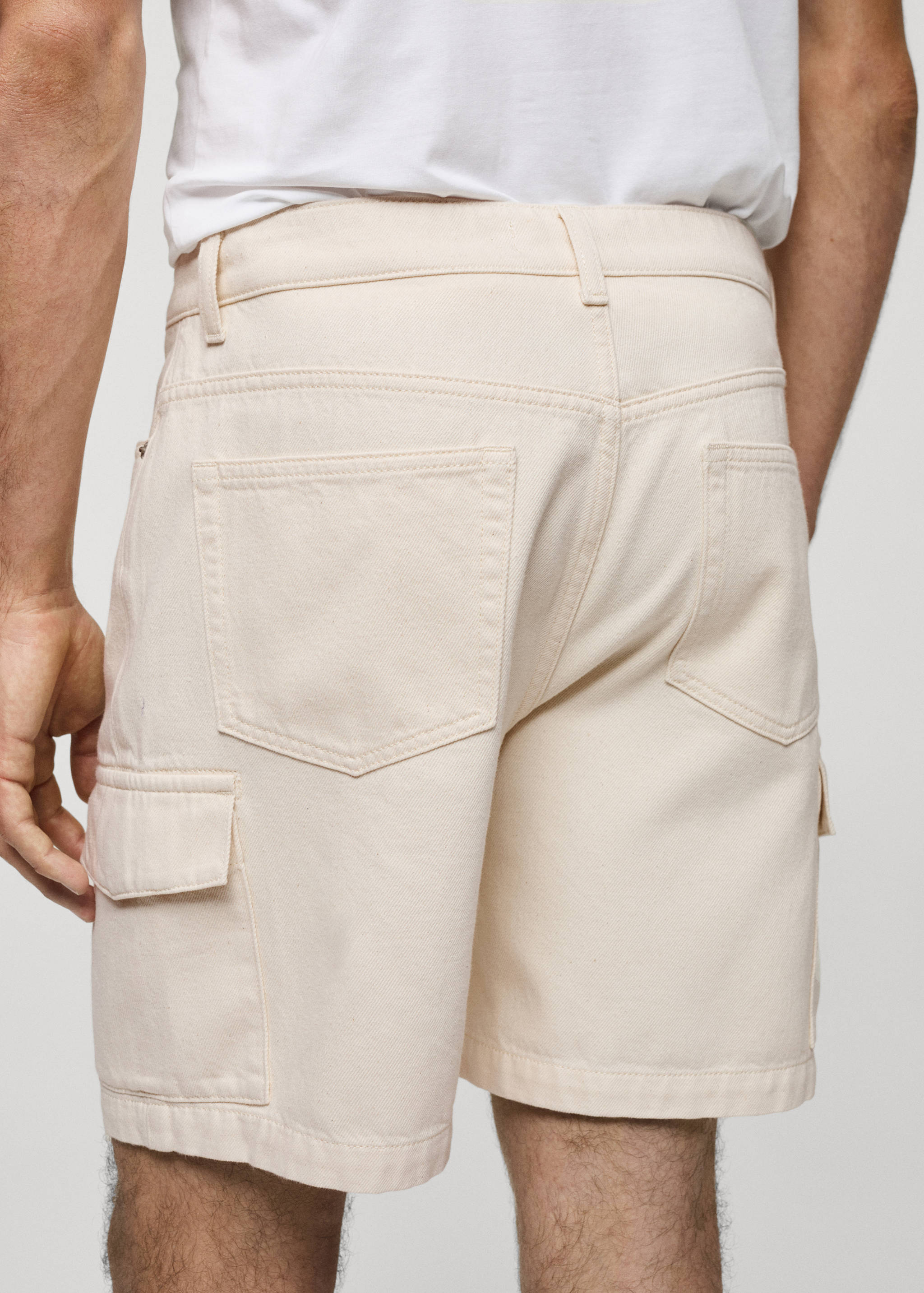 Denim cotton cargo shorts - Details of the article 6