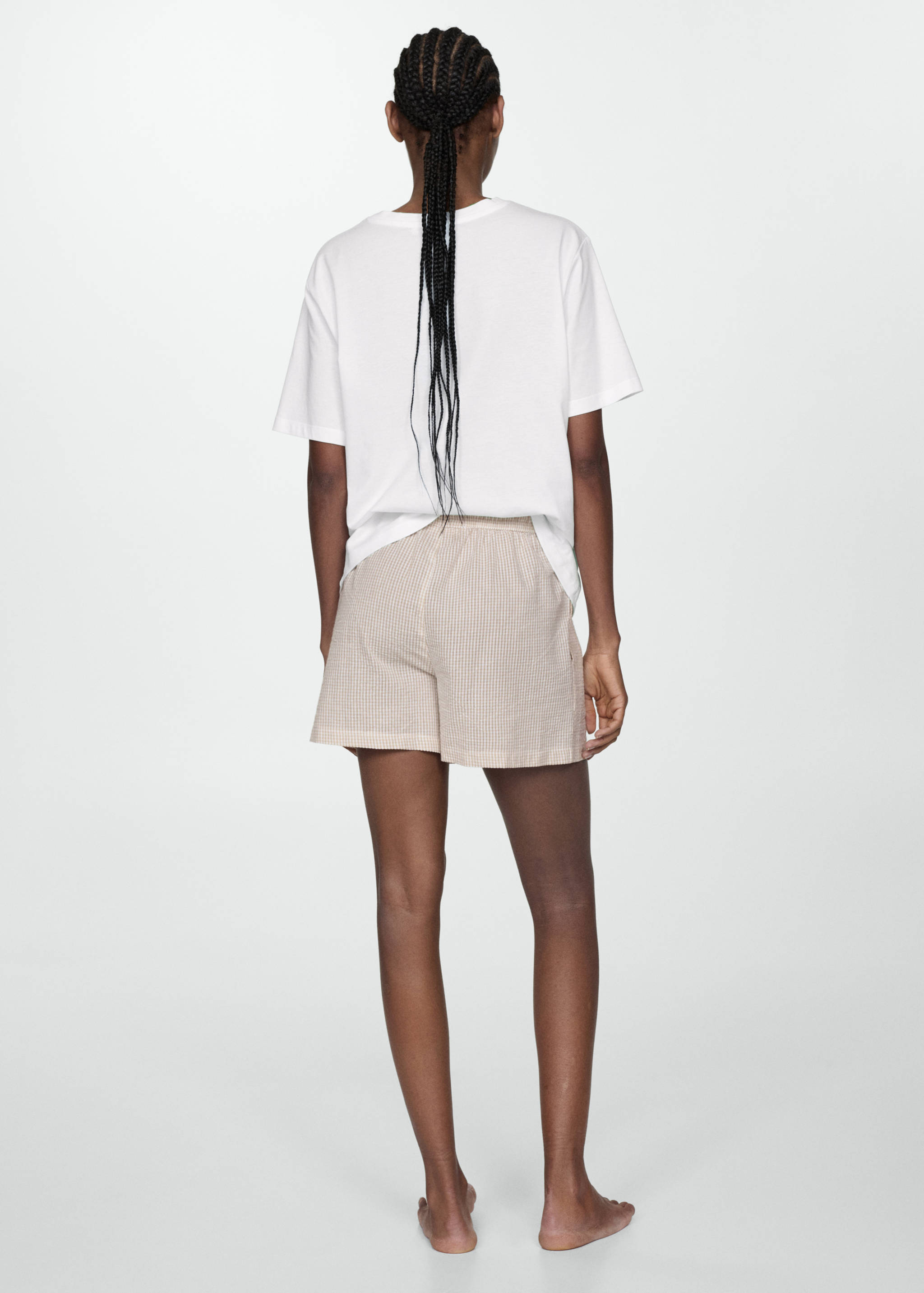 Gingham-check two-piece pyjamas - Reverse of the article