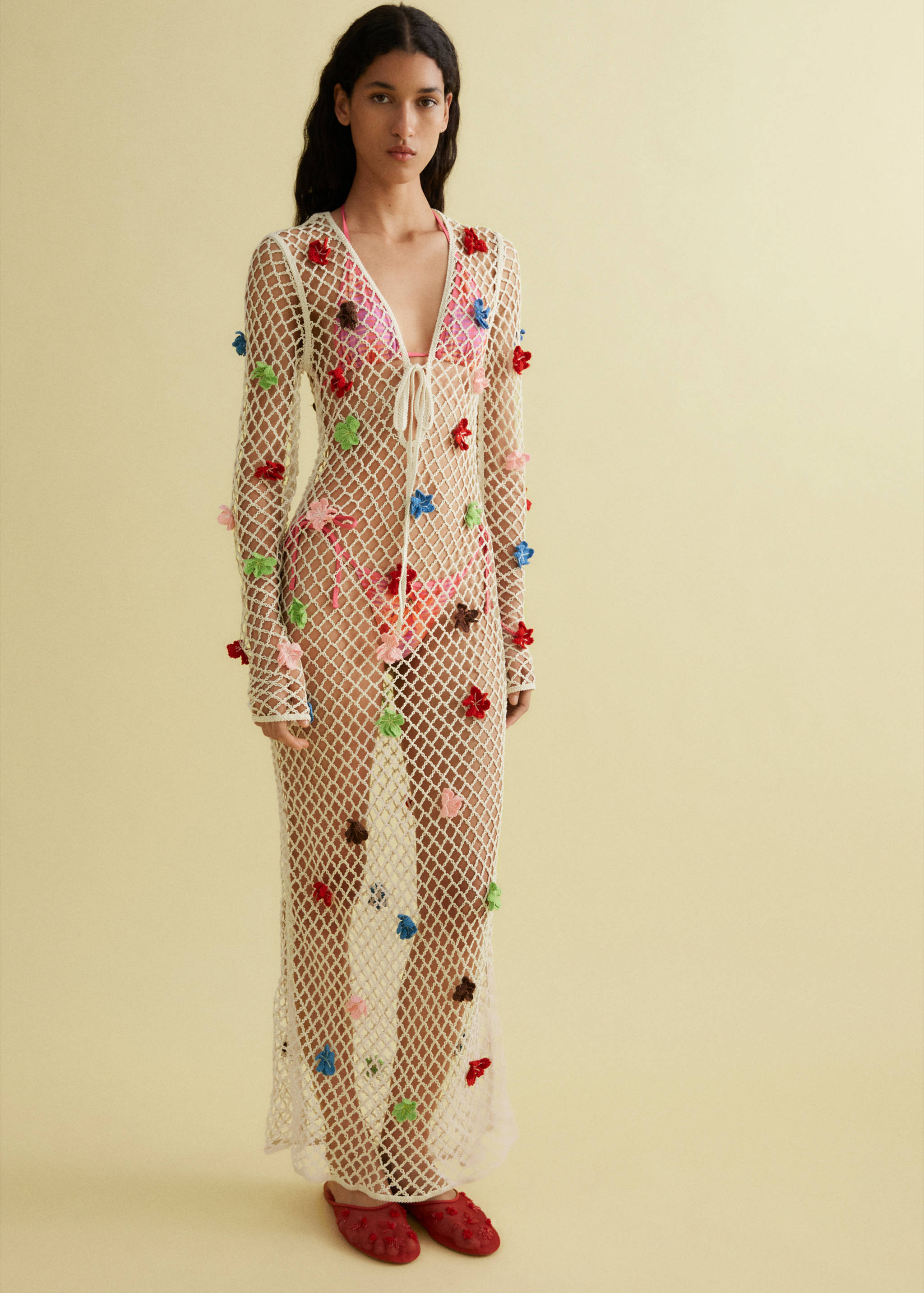 Vestido punto flores decorativas - Detalle del artículo 6