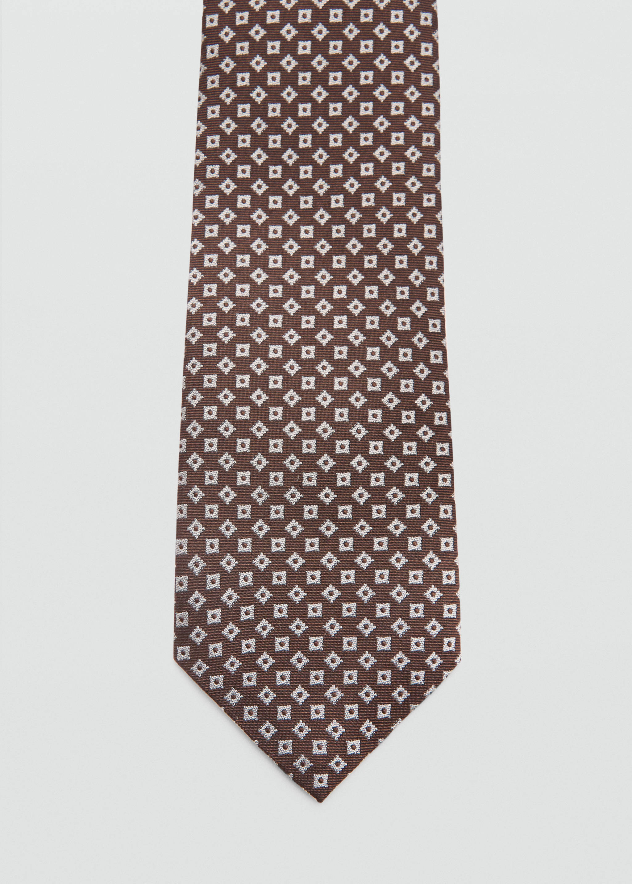 Geometric patterned silk tie - null