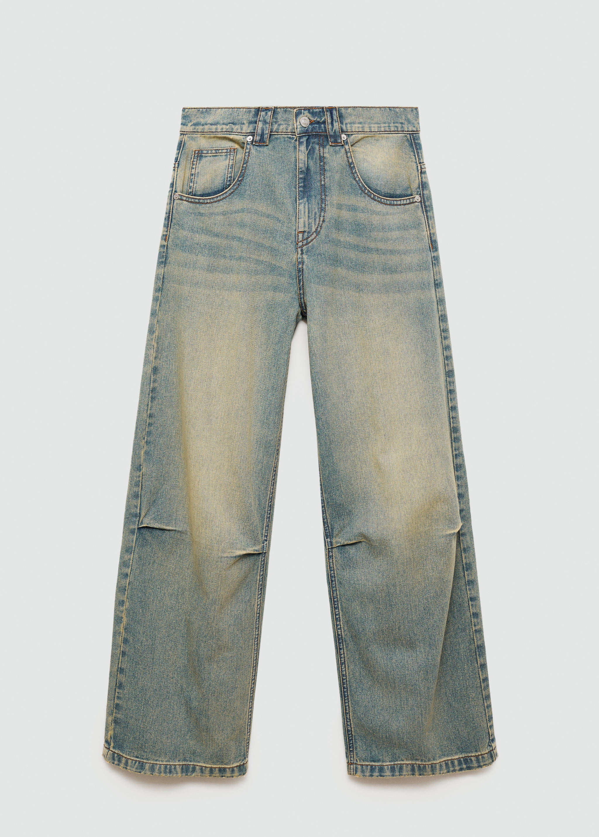 Jeans wide leg pliegues tiro bajo - Artículo sin modelo