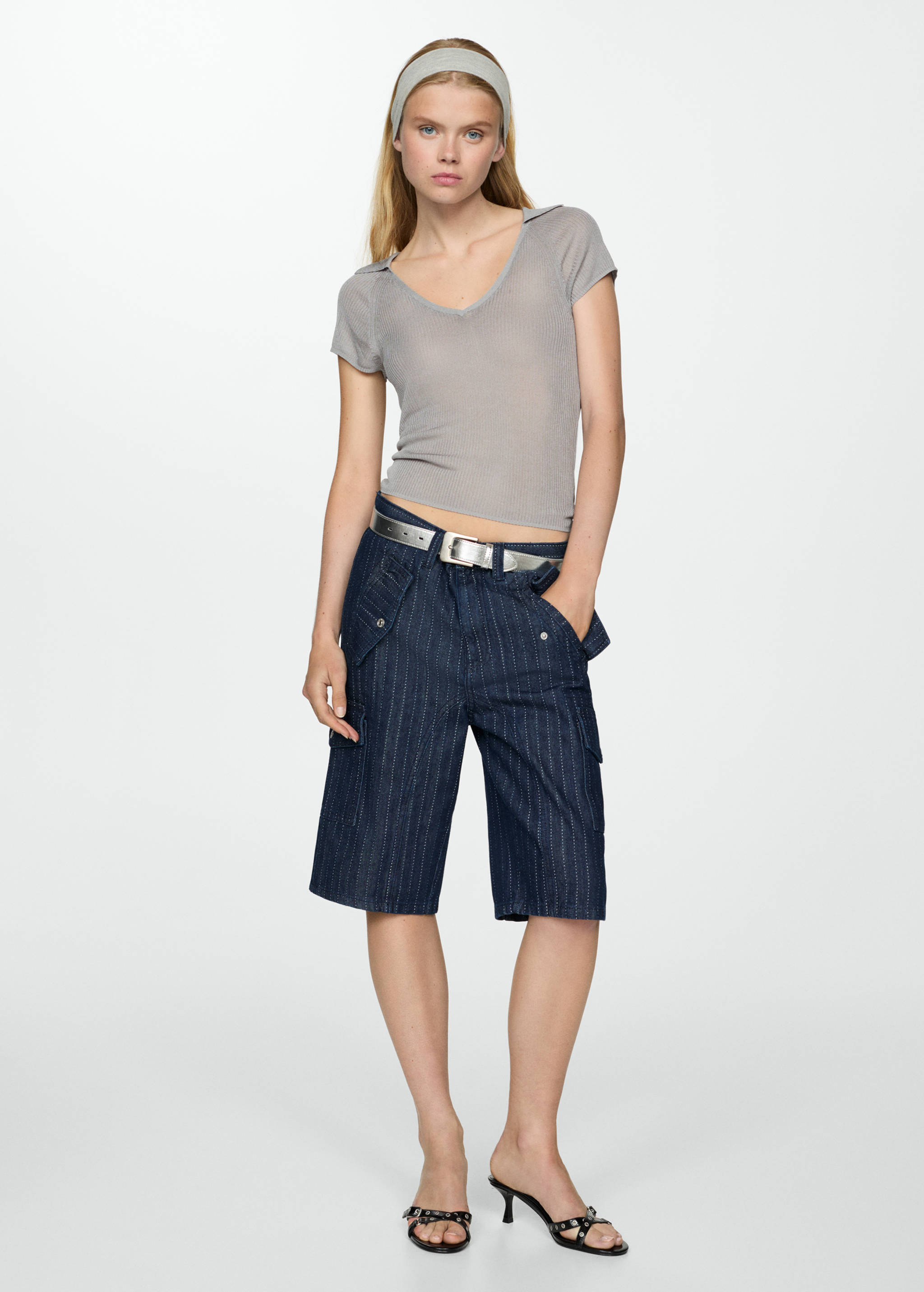 T-shirt semi-transparent col polo - Plan général