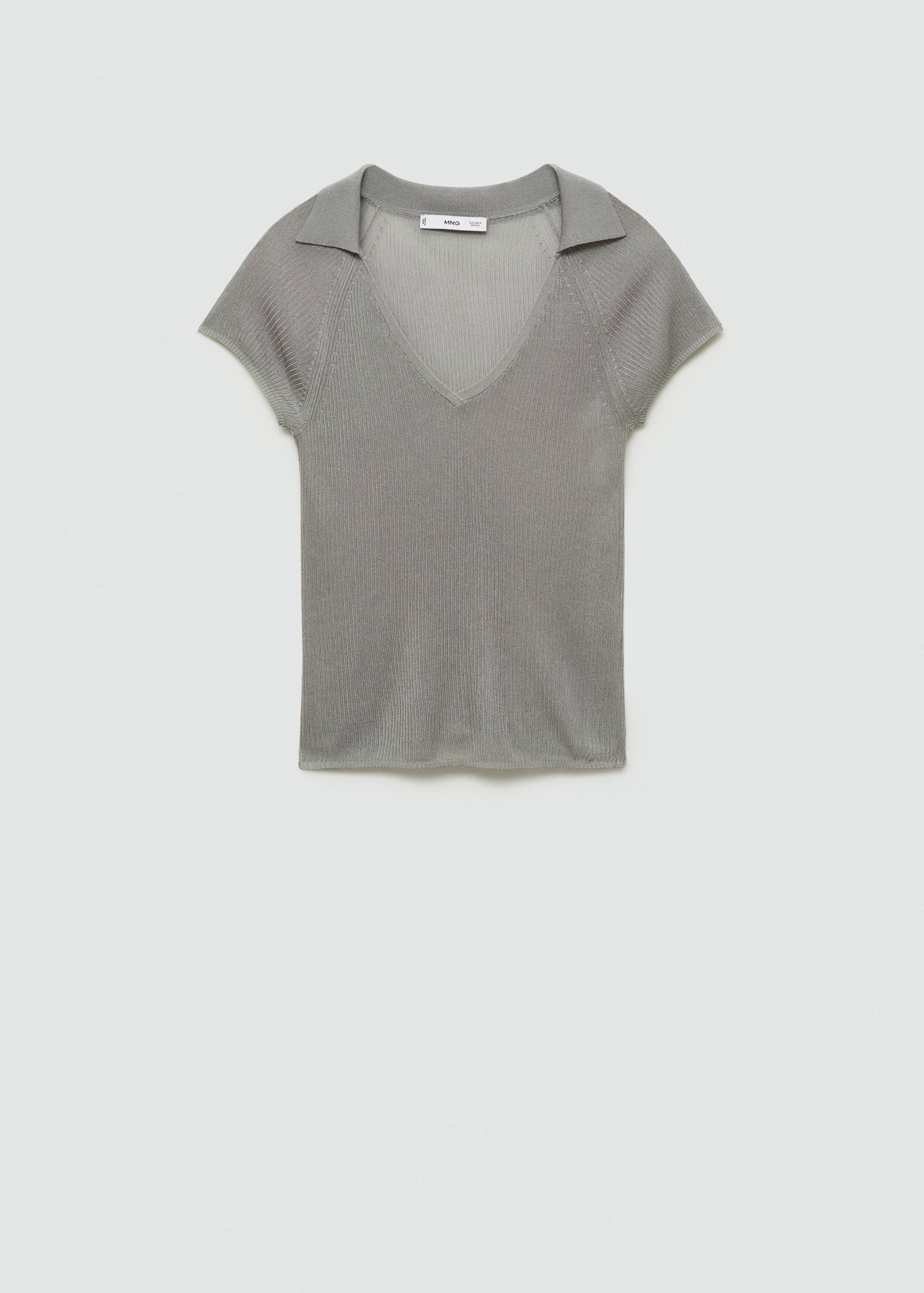 T-shirt semi-transparent col polo - Article sans modèle