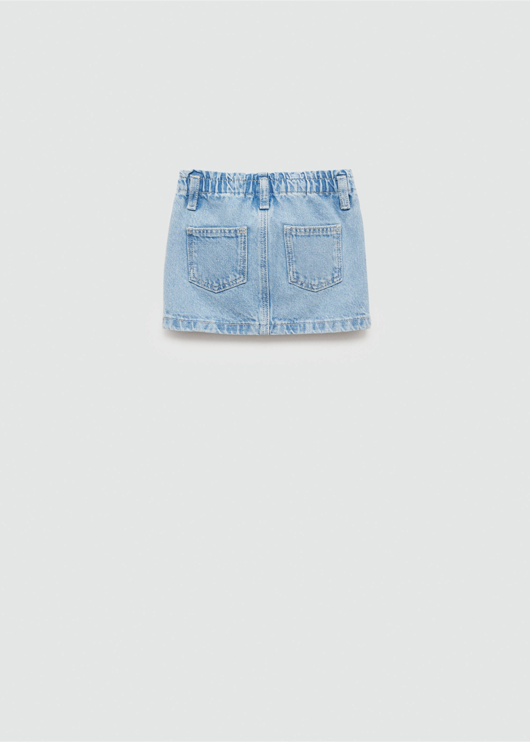 Paperbag denim skirt - Reverse of the article, Light Blue. Ref: 77082004-00.