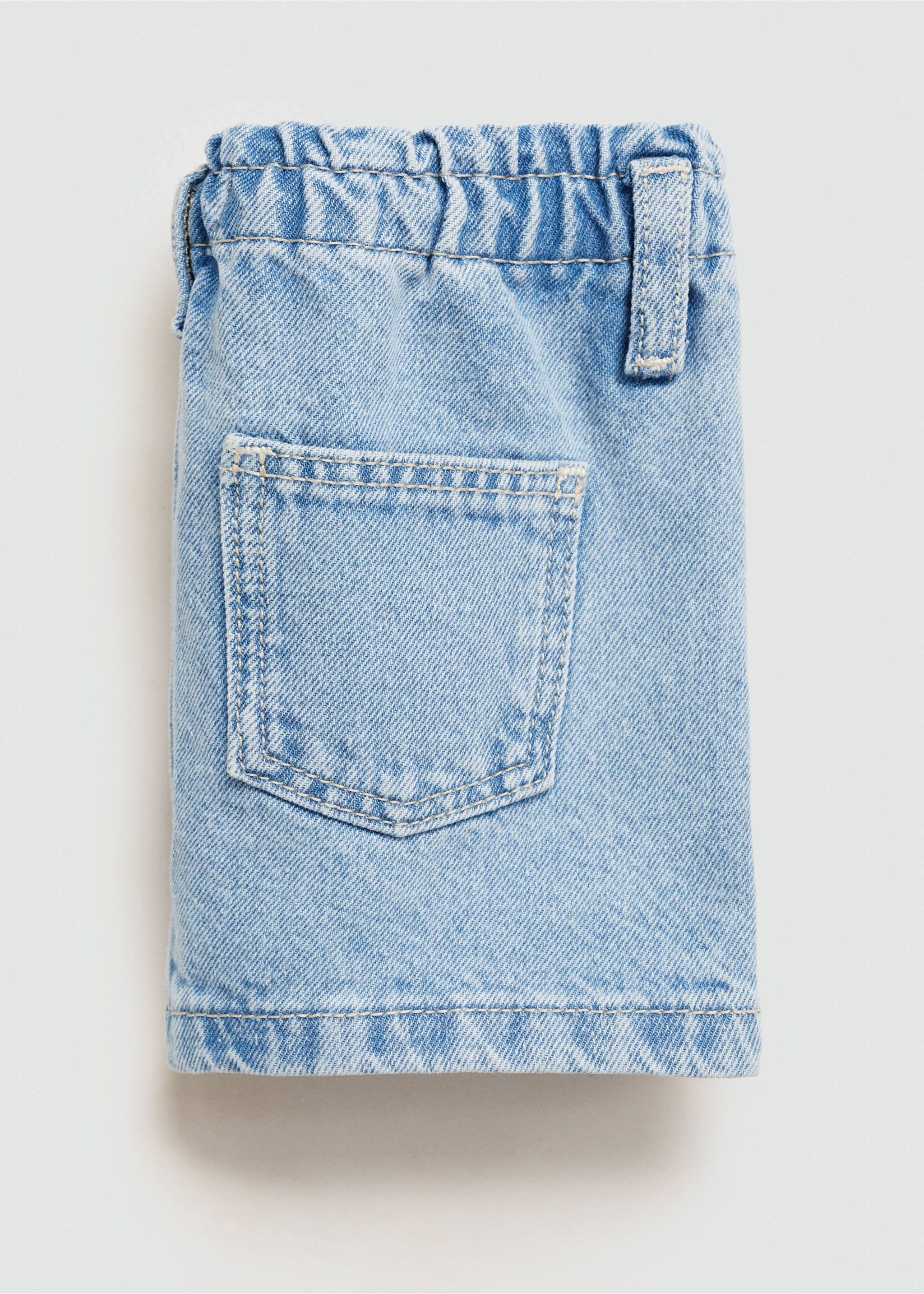 Paperbag denim skirt - Details of the article 0, Light Blue. Ref: 77082004-00.