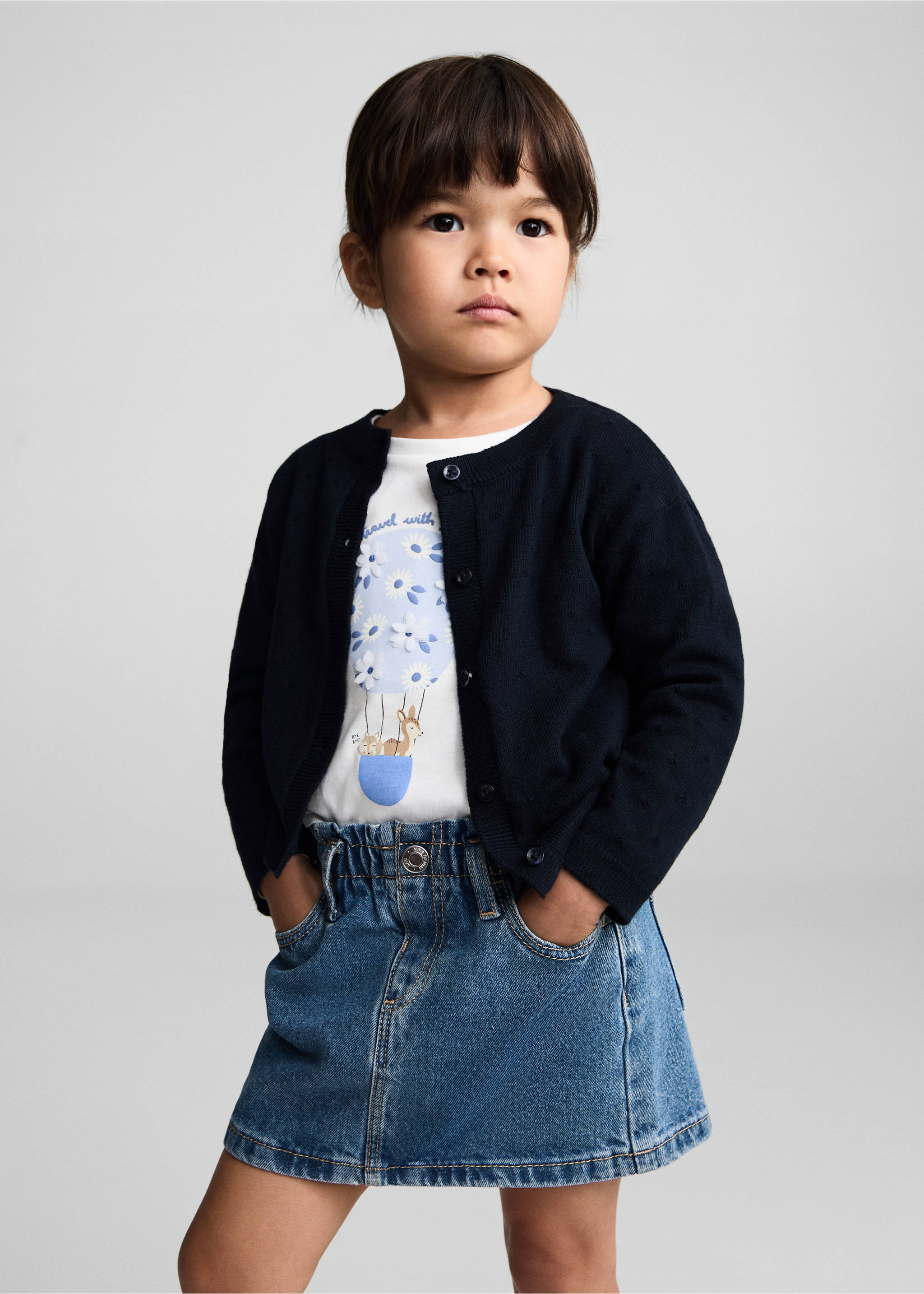 Paperbag denim skirt - Medium plane, Medium Blue. Ref: 77082004-00.