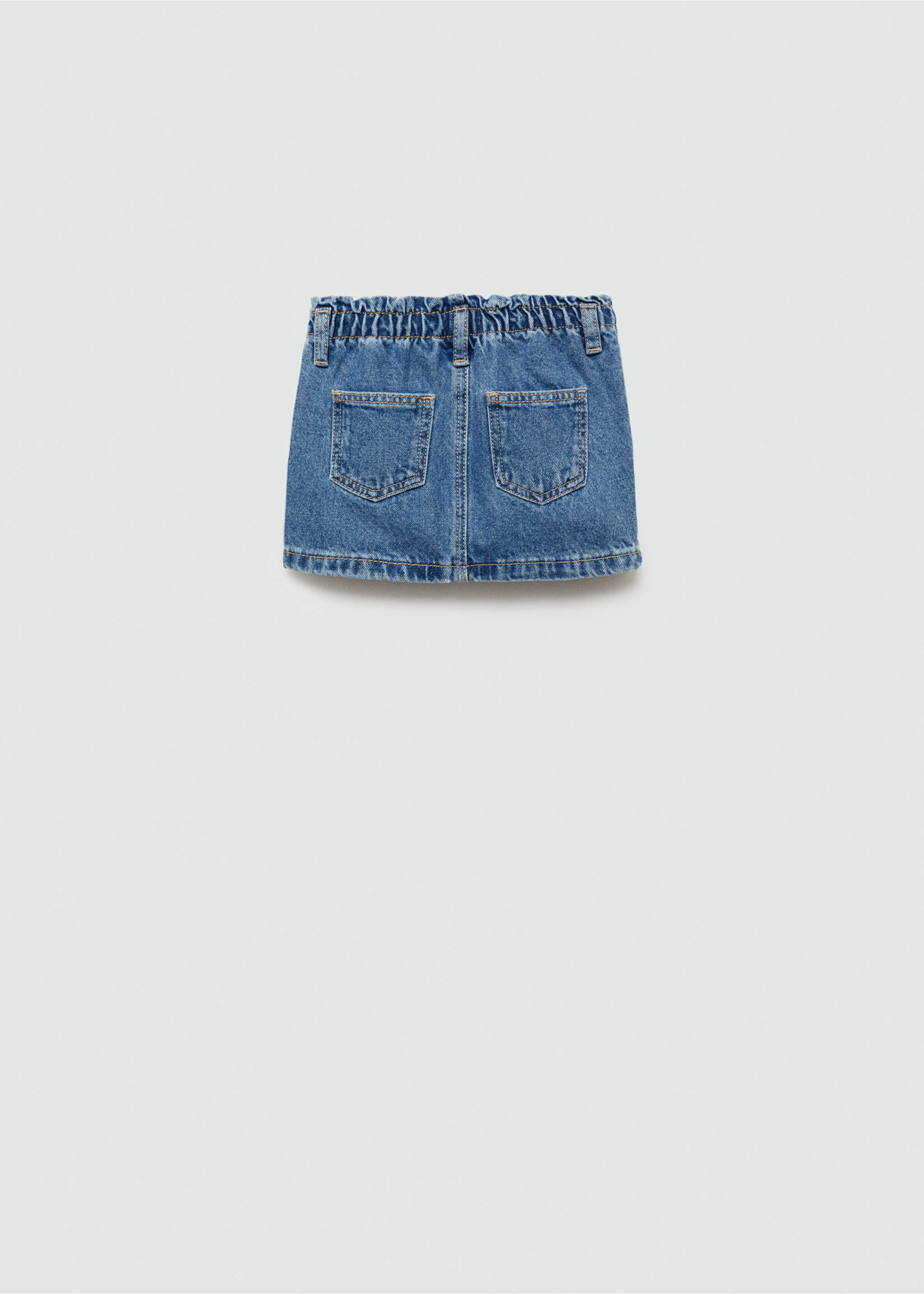 Paperbag denim skirt - Reverse of the article, Medium Blue. Ref: 77082004-00.