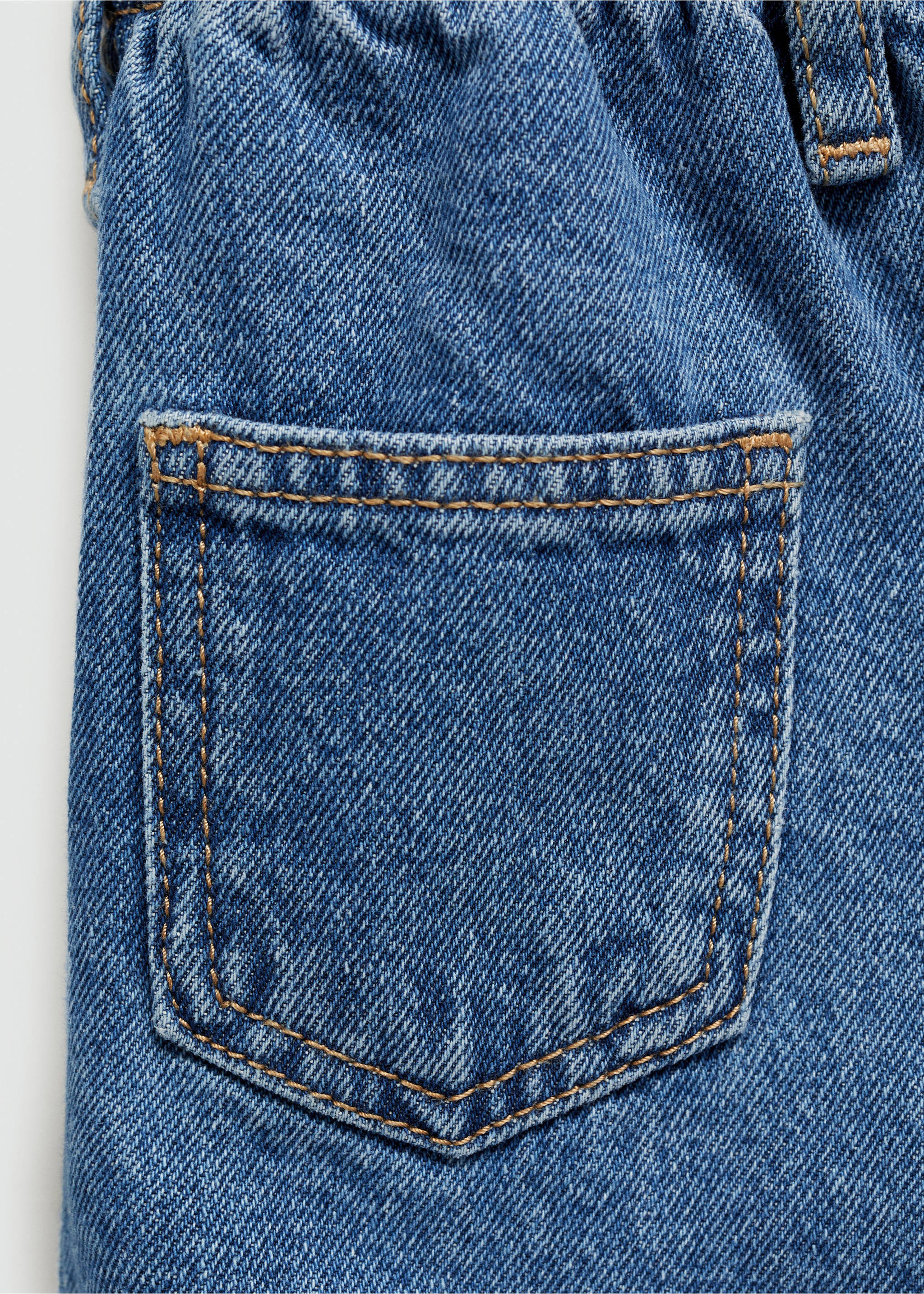 Paperbag denim skirt - Details of the article 0, Medium Blue. Ref: 77082004-00.
