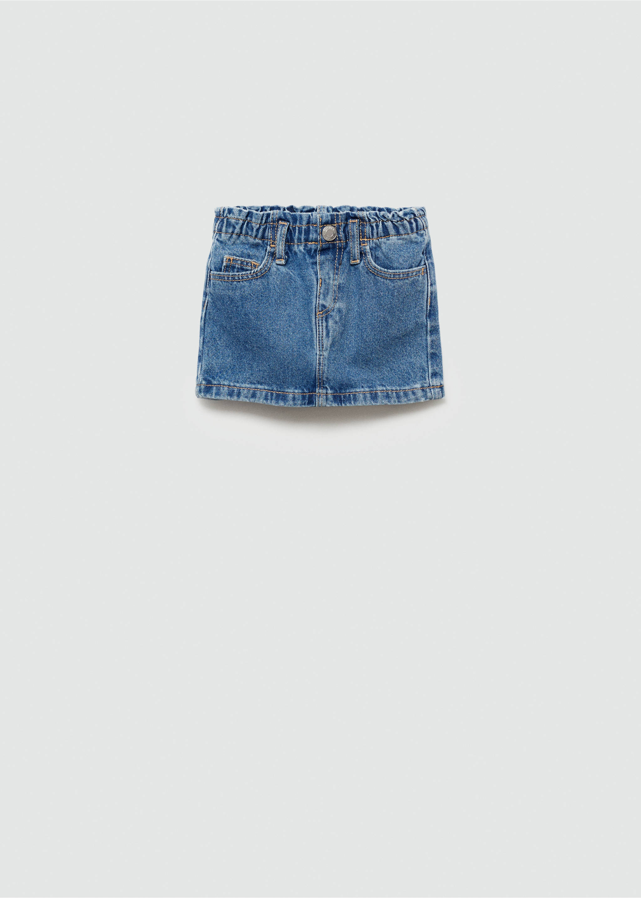 Paperbag denim skirt - Article without model, Medium Blue. Ref: 77082004-00.