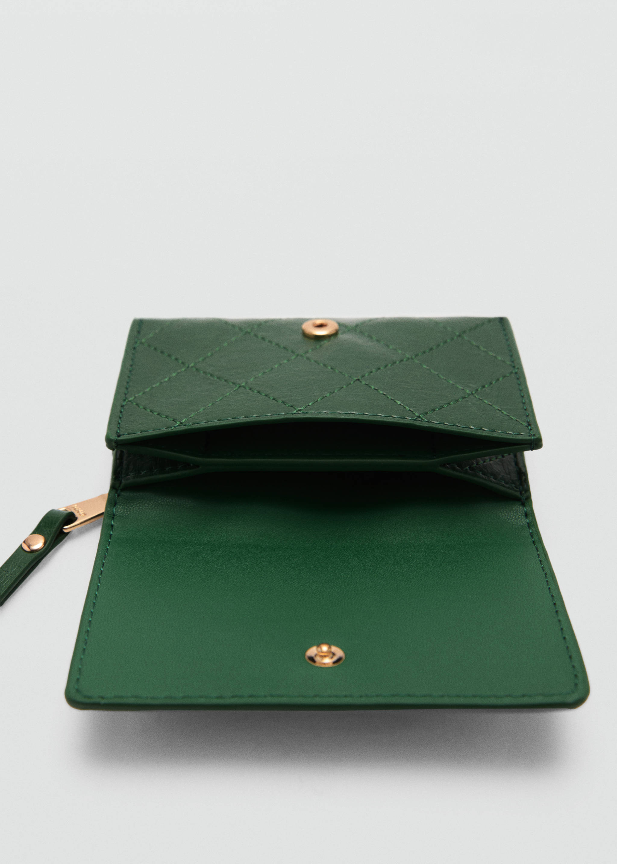 محفظة للعملات المعدنية بطية وخياطة زخرفية - رؤية وسط