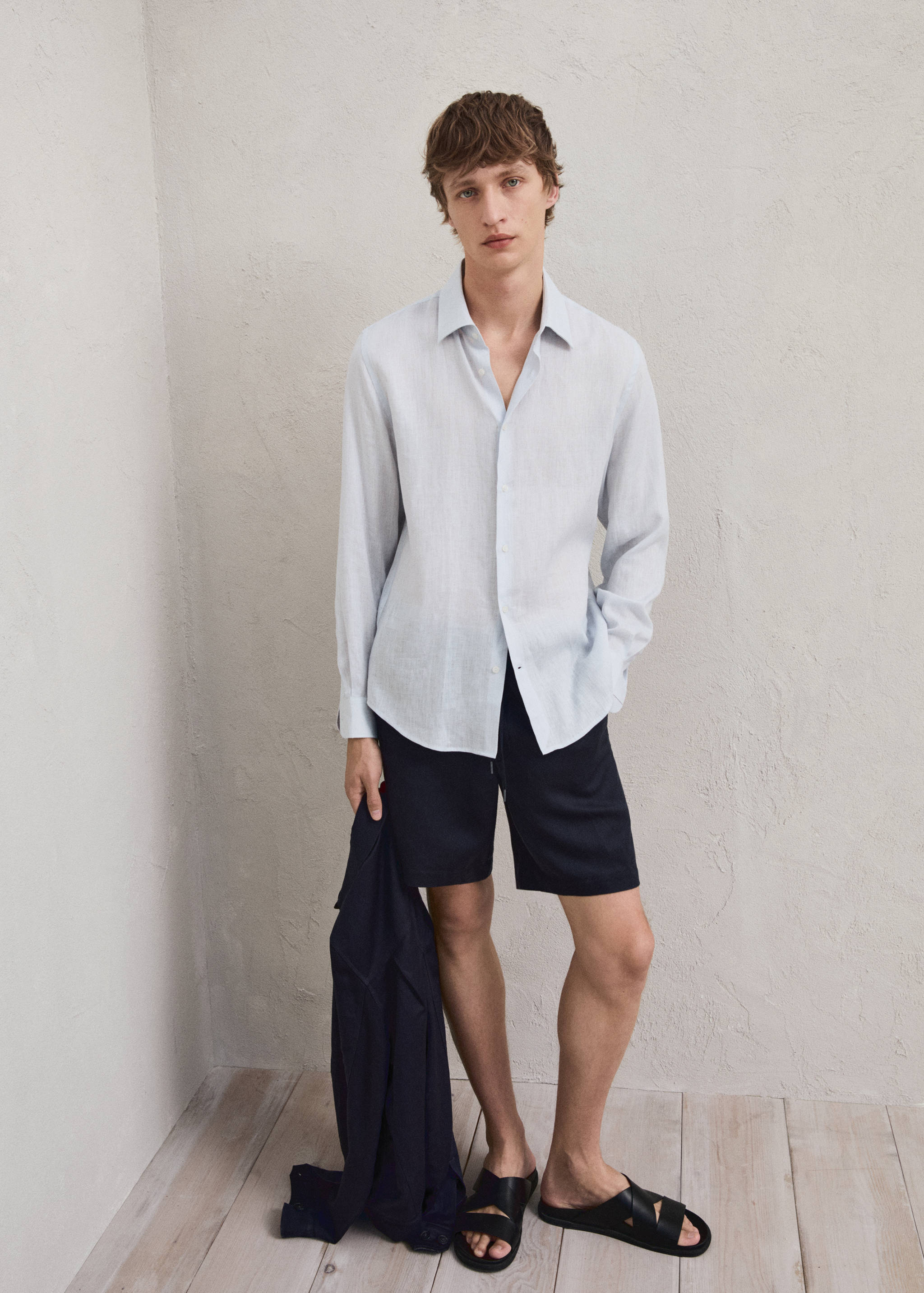 Tencel™ linen shorts with drawstring - Details of the article 3