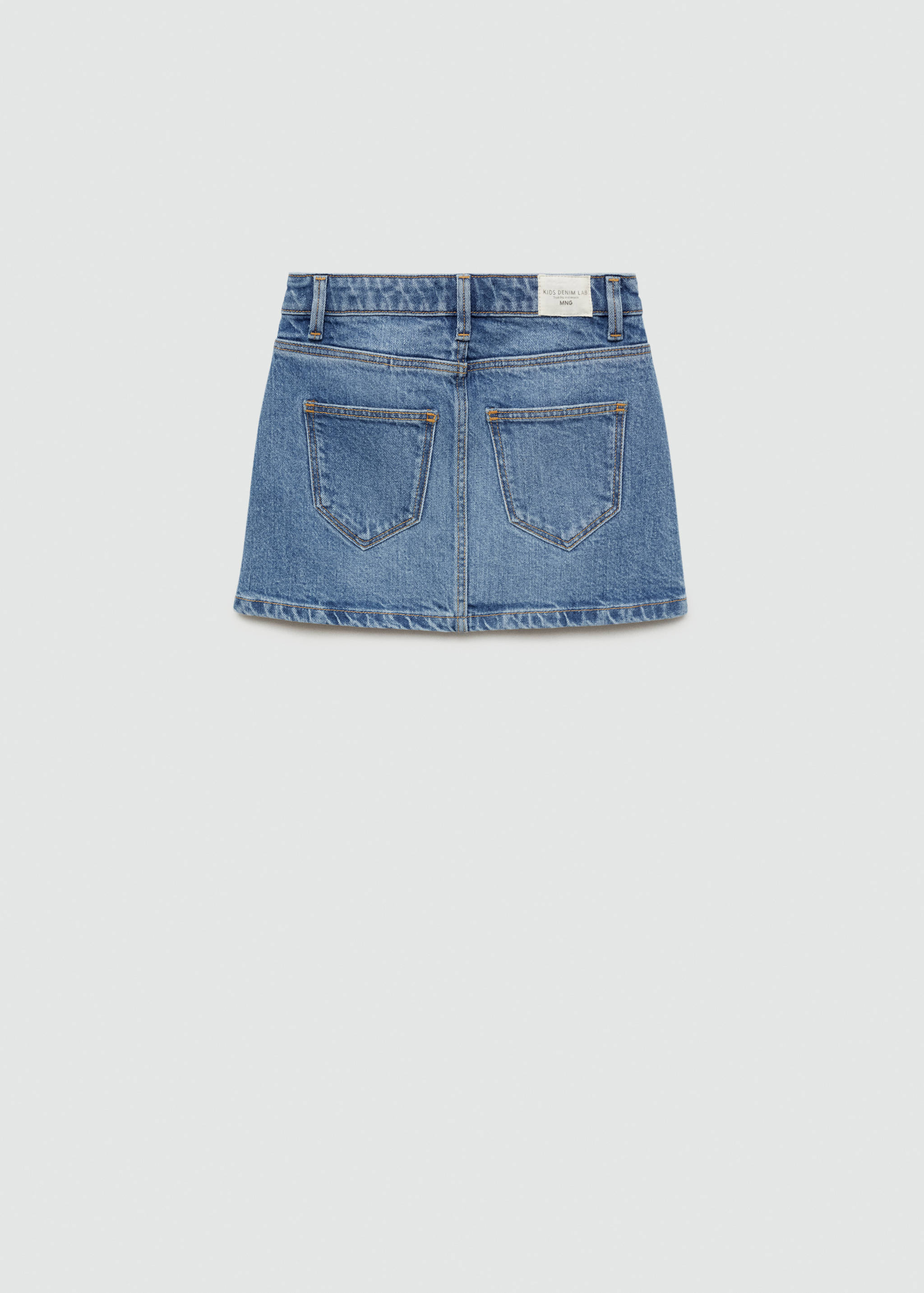 Buttoned denim skirt - Reverse of the article
